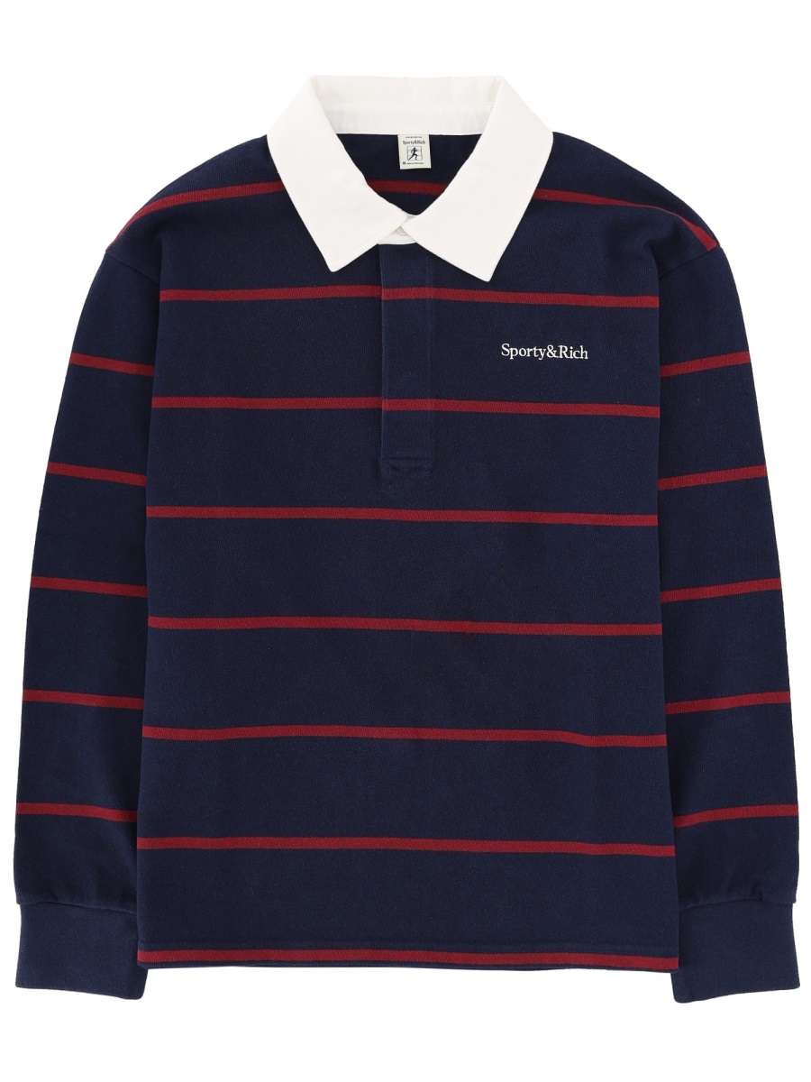 POLO WITH LOGO TO09562300BL134DARKNAVYWHITEMERLOT (Sporty & Rich / ポロシャツ ) | Sporty & Rich (スポーティアンドリッチ)