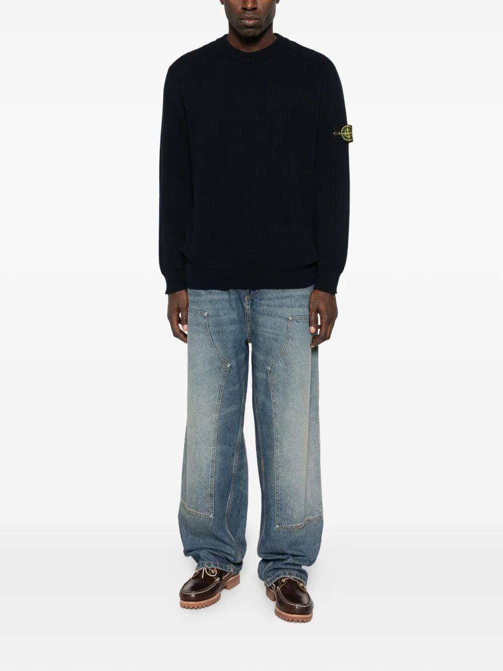 REGULAR FIT RIBBED COTTON CREWNECK SWEATER L1S155100154S00D8V0020 (STONE ISLAND / ニット・セーター・カーディガン ) | STONE ISLAND (ストーンアイランド)(1)