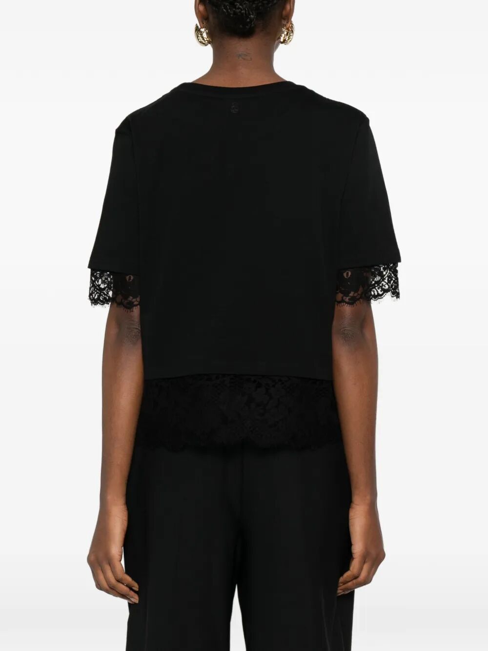 WOMEN`S LACE DETAIL T-SHIRT IN BLACK 850805QLAE61000 (Alexander McQUEEN / Tシャツ・カットソー ) | Alexander McQUEEN (アレキサンダー・マックイーン)(2)