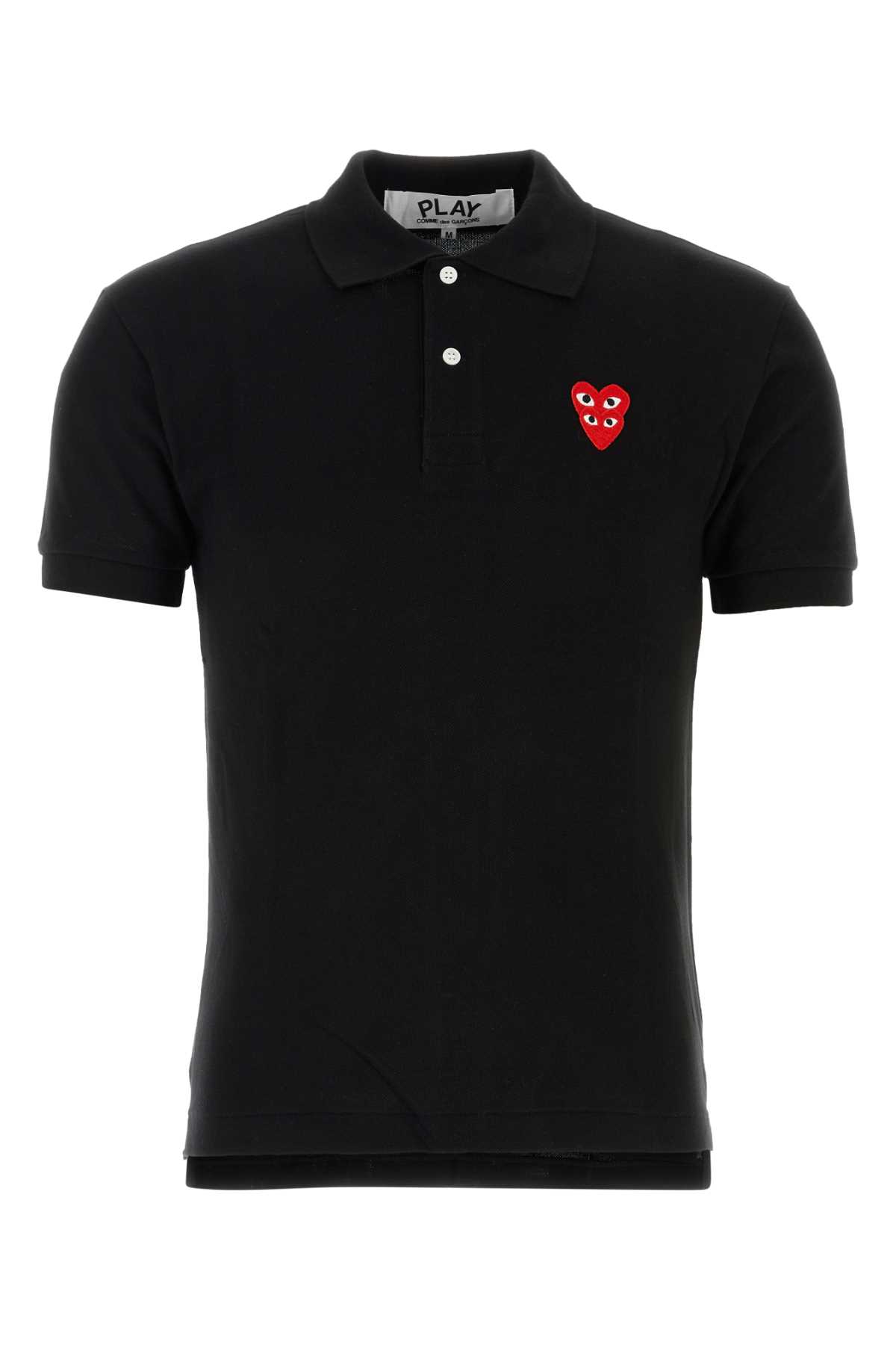 Black piquet polo shirt AXT290051BLACK (PLAY Comme Des Garçons / ポロシャツ ) | PLAY Comme Des Garçons (プレイ コムデギャルソン)
