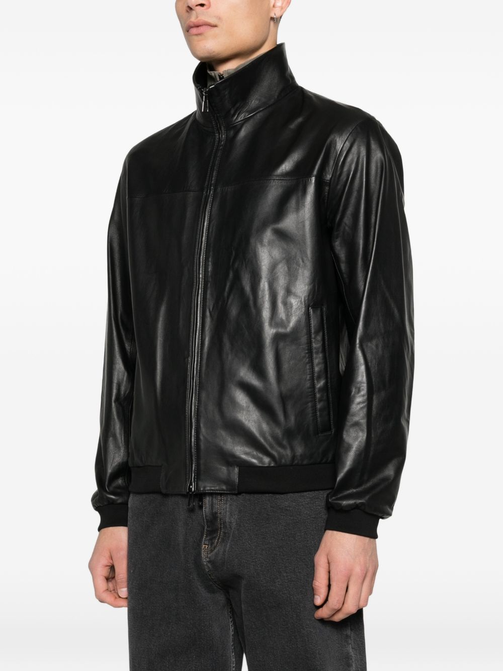 Emporio Armani Jackets Black EM005323AF24371UC001 (EMPORIO ARMANI / レザー&ファージャケット・コート ) | EMPORIO ARMANI (エンポリオ アルマーニ)(2)