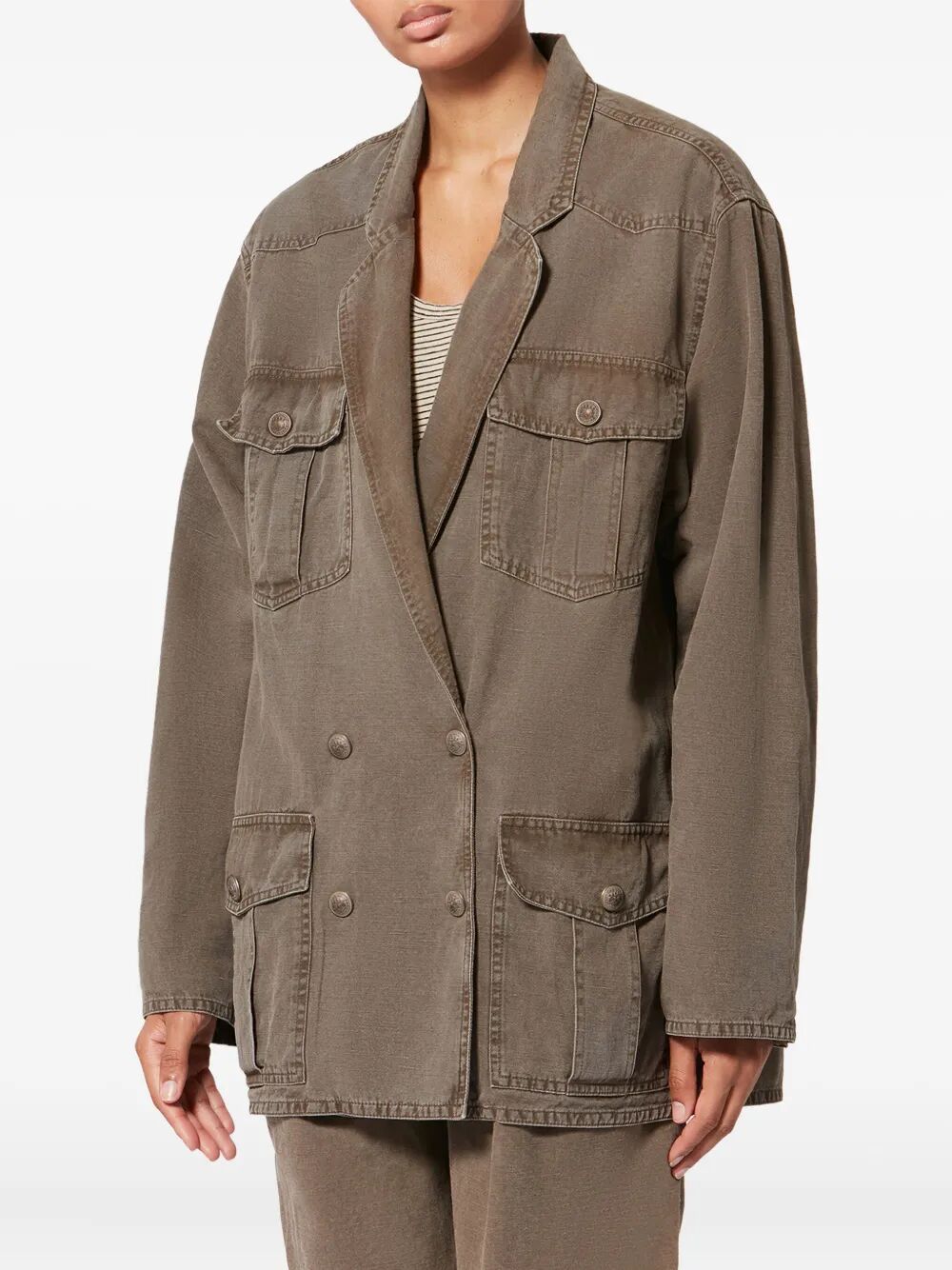 NEVALA COTTON AND LINEN WORKWEAR JACKET VE0625FAD1G04E50DZ (Isabel Marant Étoile / カジュアルジャケット ) | Isabel Marant Étoile (イザベル マラン エトワール)(4)