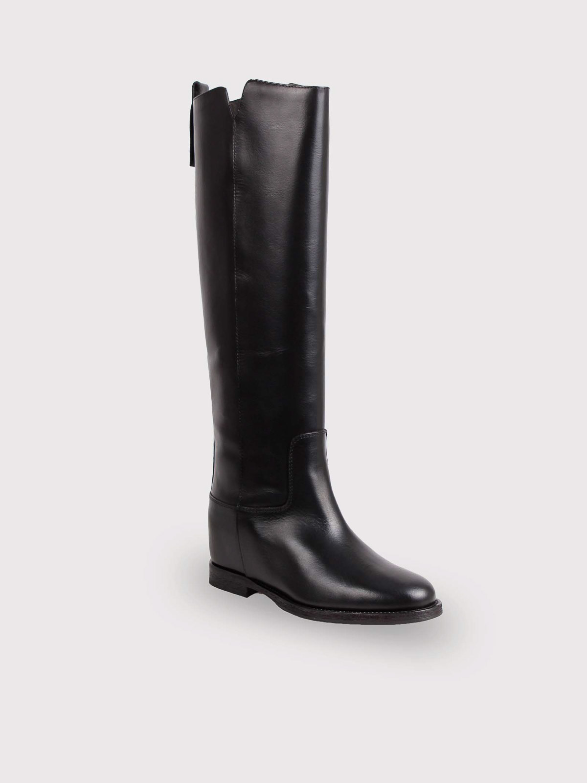 Knee-High Boots with Tongue and Logo Detail 4413BLACK (Via Rome 15 / ブーツ ) | Via Rome 15 (ヴィアローマ クインディチ)(1)