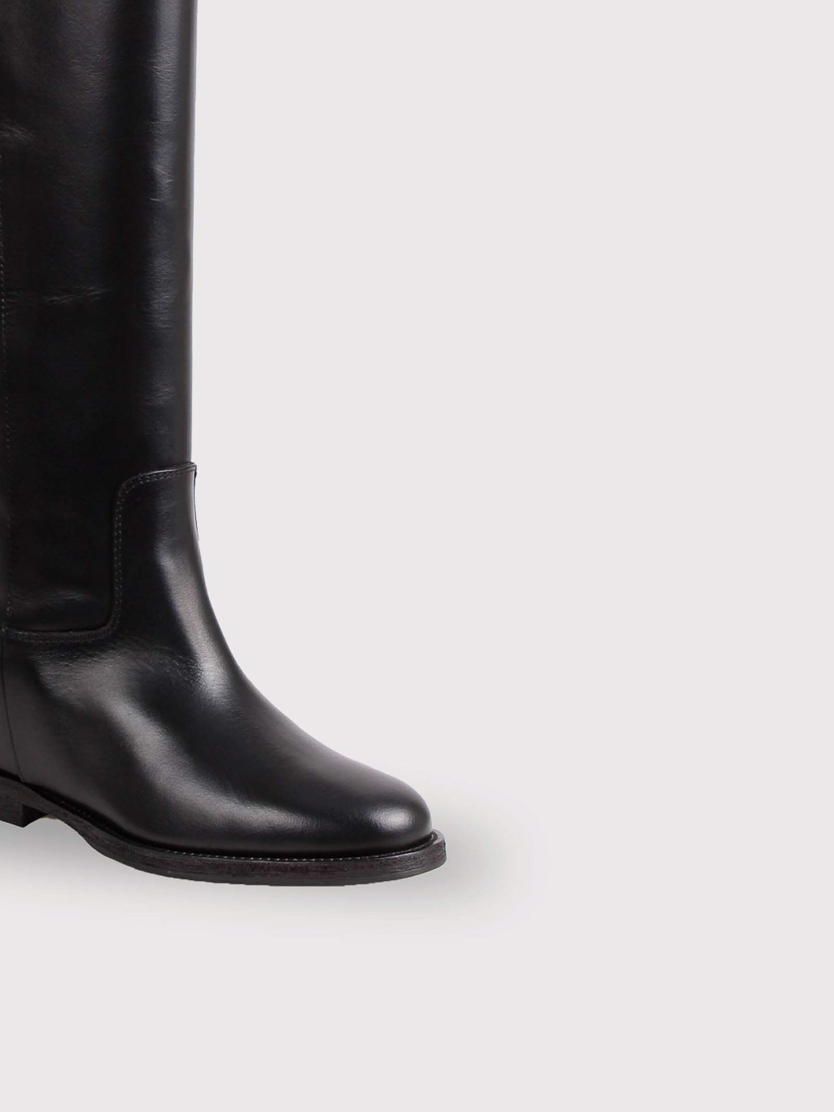 Knee-High Boots with Tongue and Logo Detail 4413BLACK (Via Rome 15 / ブーツ ) | Via Rome 15 (ヴィアローマ クインディチ)(2)