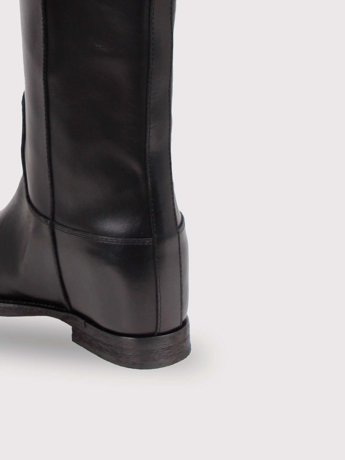 Knee-High Boots with Tongue and Logo Detail 4413BLACK (Via Rome 15 / ブーツ ) | Via Rome 15 (ヴィアローマ クインディチ)(3)