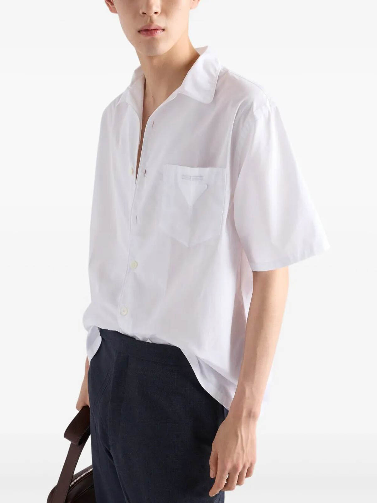 Short-Sleeved Cotton Shirt UCS52410IVSOOOF0009 (Prada / シャツ・ブラウス ) | Prada (プラダ)(2)