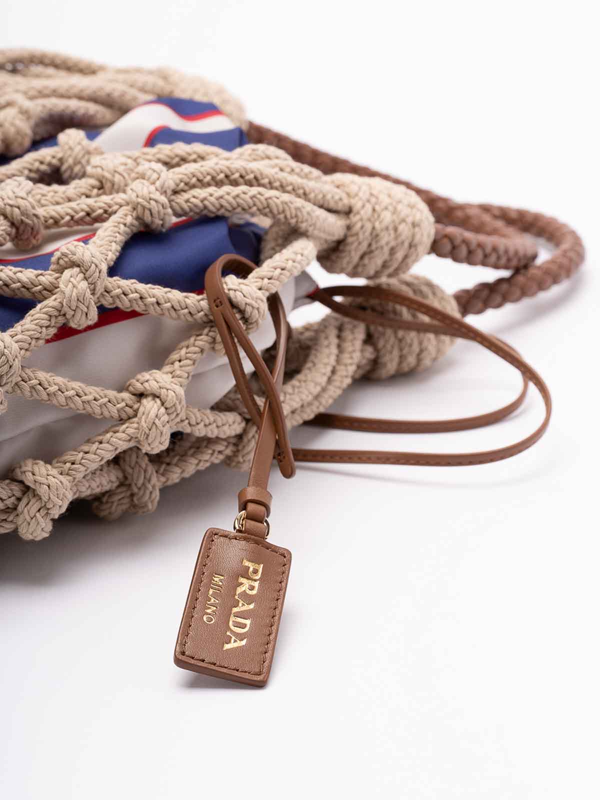 `` Nou` Cotton And Leather Handbag 1BC1112DI2VOORF04HS (Prada / ハンドバッグ・ショルダーバッグ ) | Prada (プラダ)(3)