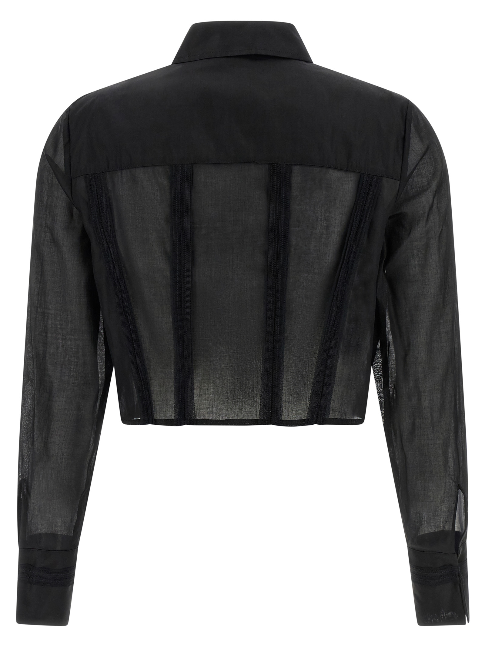 Logo embroidery maxi crop shirt CA12661E2110 (Elisabetta Franchi / シャツ・ブラウス ) | Elisabetta Franchi (エリザベッタ フランキ)(1)