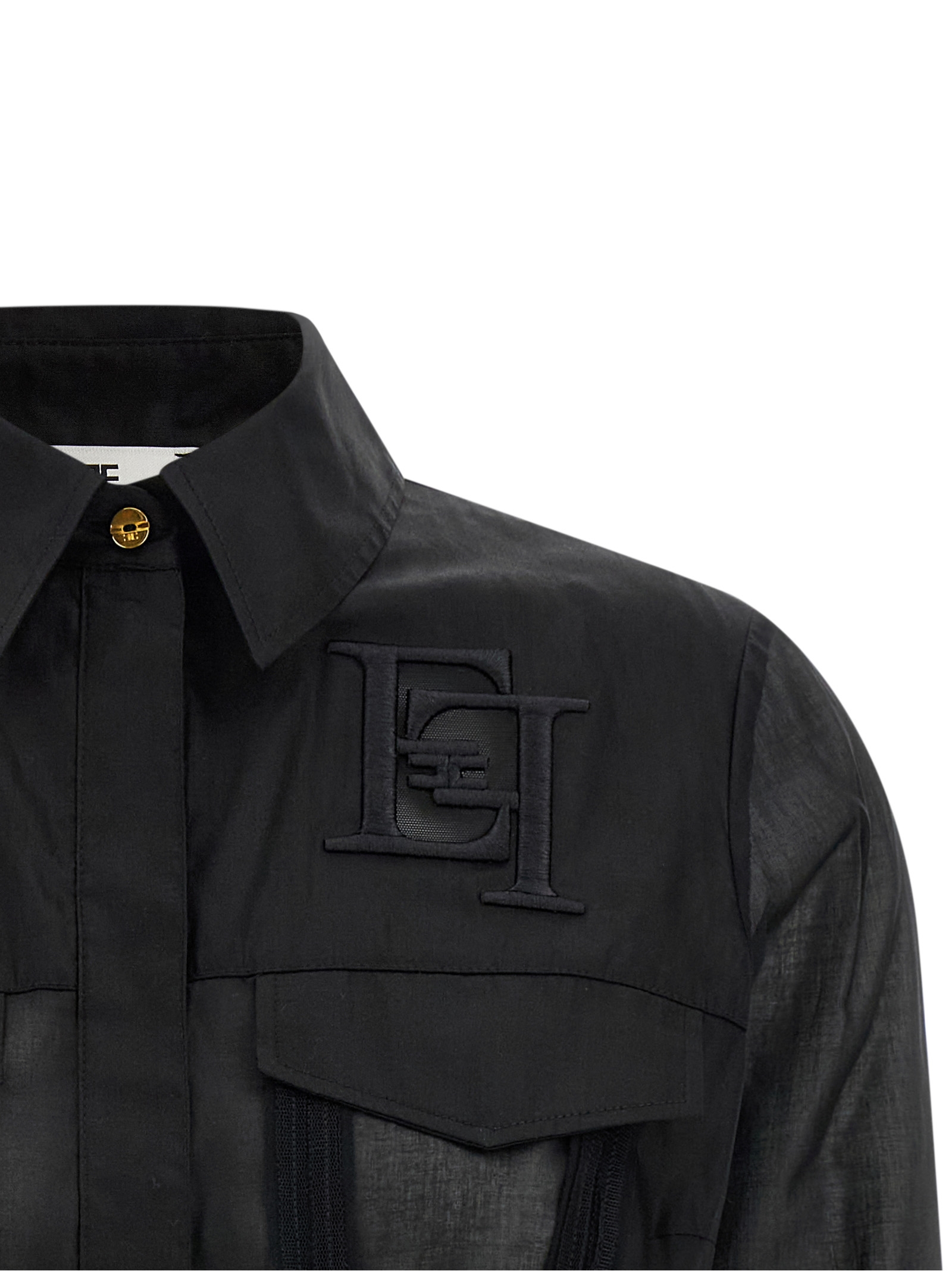 Logo embroidery maxi crop shirt CA12661E2110 (Elisabetta Franchi / シャツ・ブラウス ) | Elisabetta Franchi (エリザベッタ フランキ)(2)