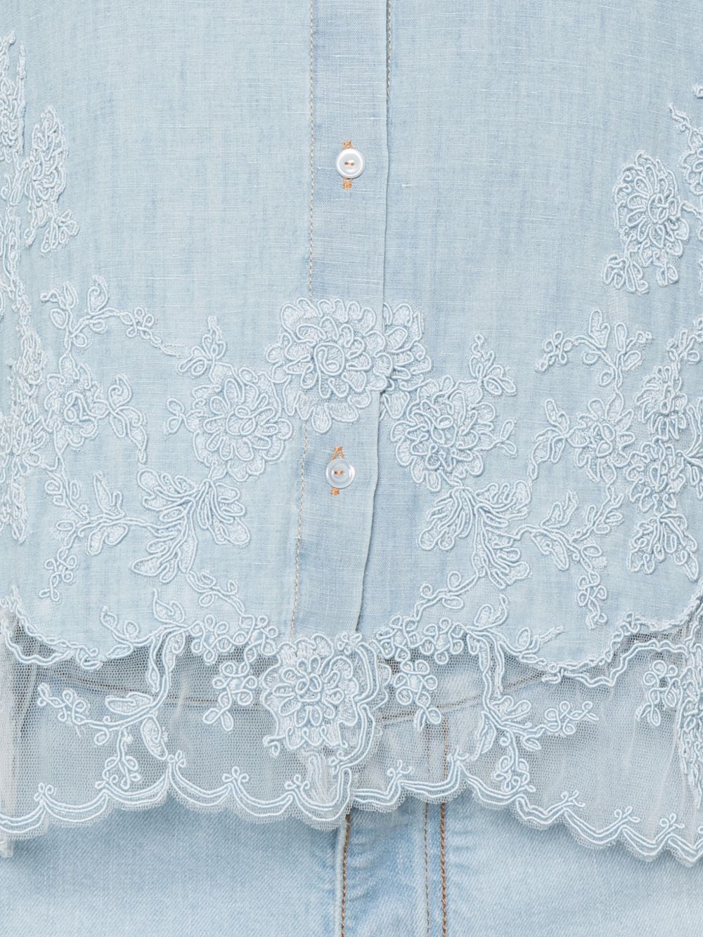 Ermanno Scervino Shirts Clear Blue D482K365APTZD44115 (ERMANNO SCERVINO / シャツ・ブラウス ) | ERMANNO SCERVINO (エルマンノ シェルヴィーノ)(3)