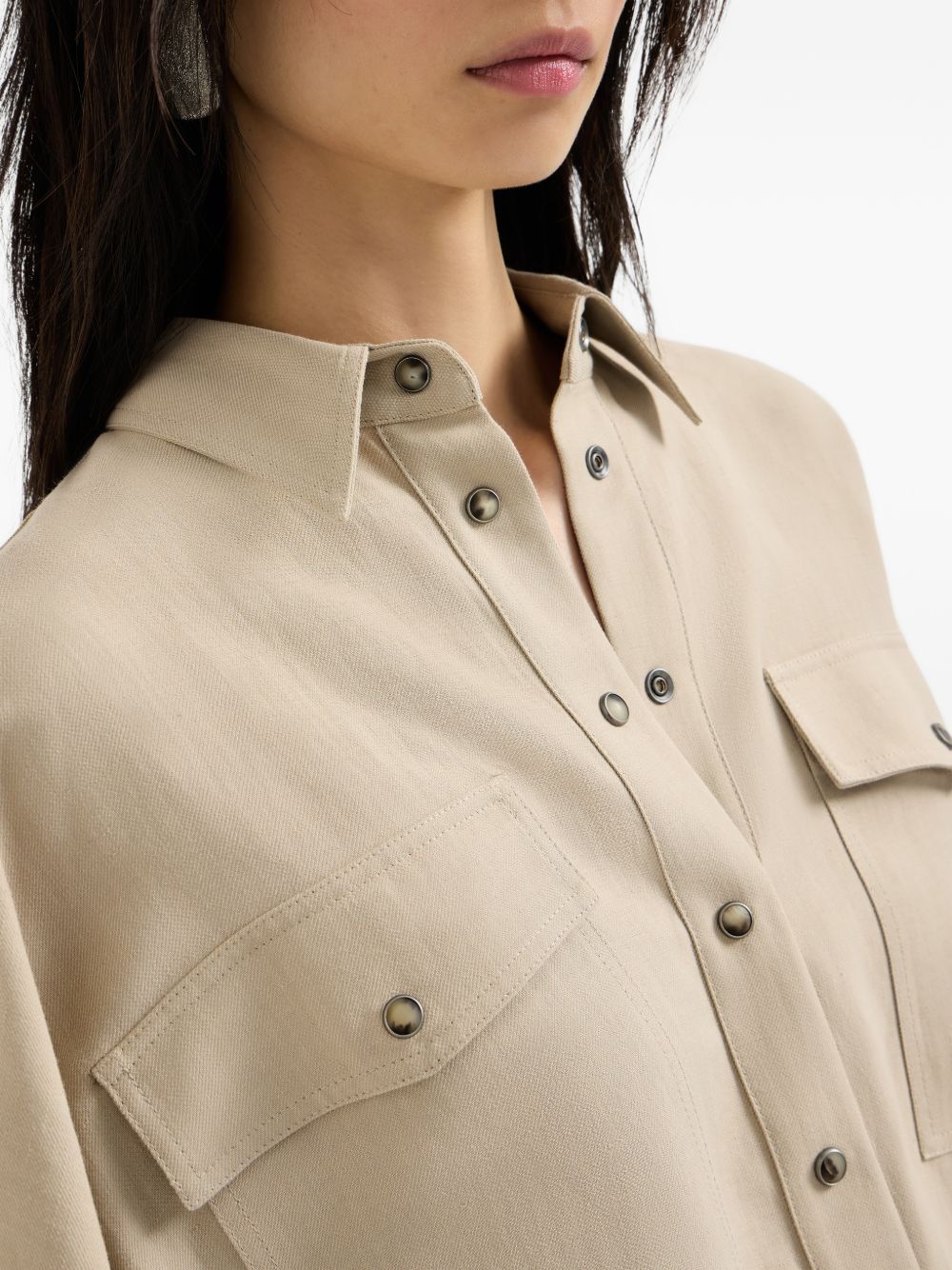 Brunello Cucinelli Shirts Beige MH126NE416C9195 (Brunello Cucinelli / シャツ・ブラウス ) | Brunello Cucinelli (ブルネロ・クチネリ)(3)