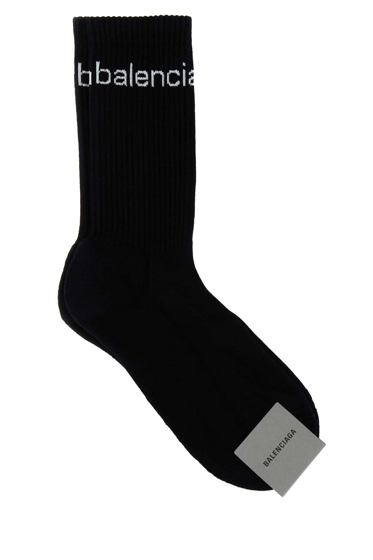 Black stretch cotton blend socks 744751472B41077 (Balenciaga / アンダーウェア ) | Balenciaga (バレンシアガ)