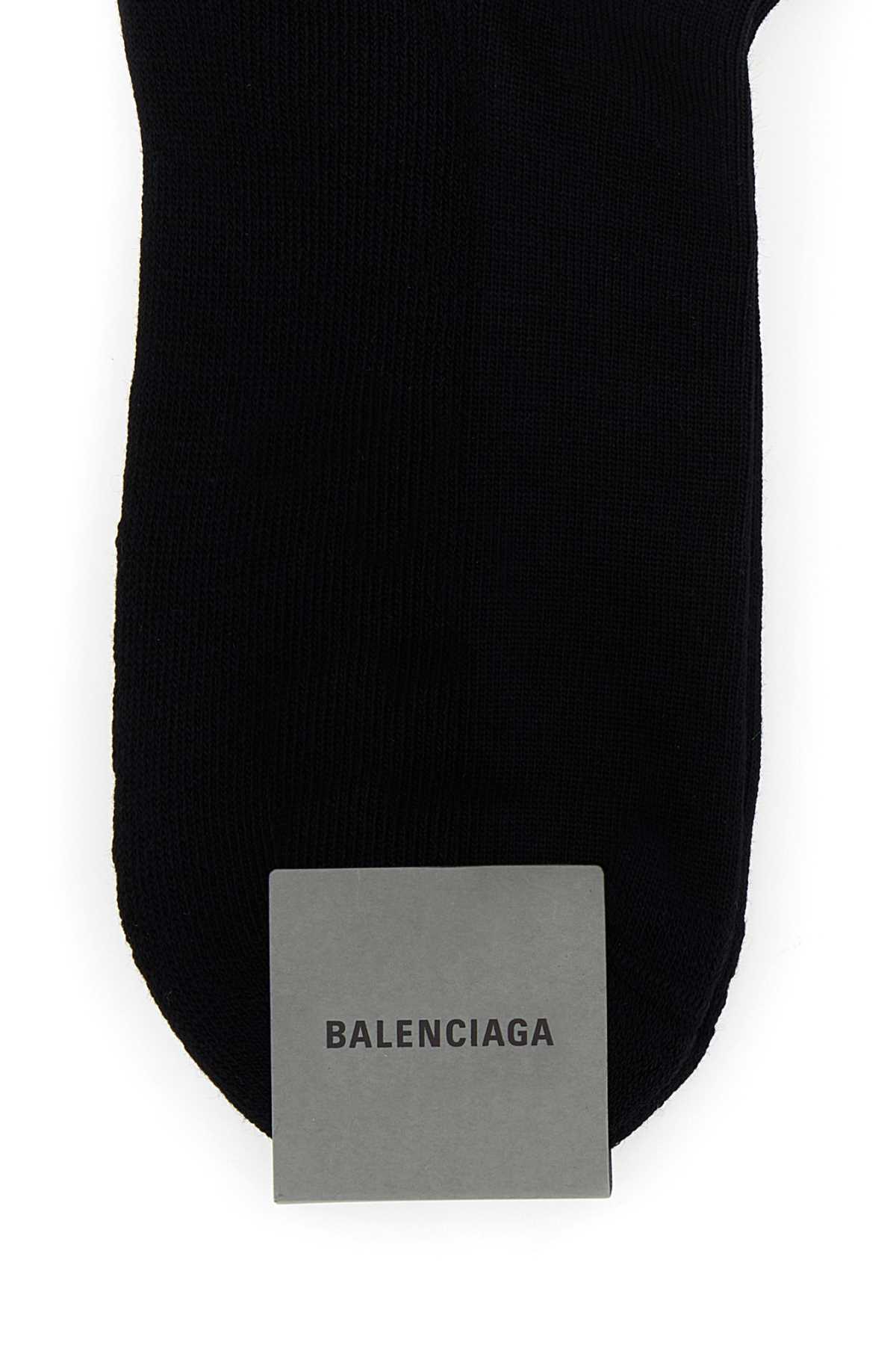 Black stretch cotton blend socks 744751472B41077 (Balenciaga / アンダーウェア ) | Balenciaga (バレンシアガ)(1)