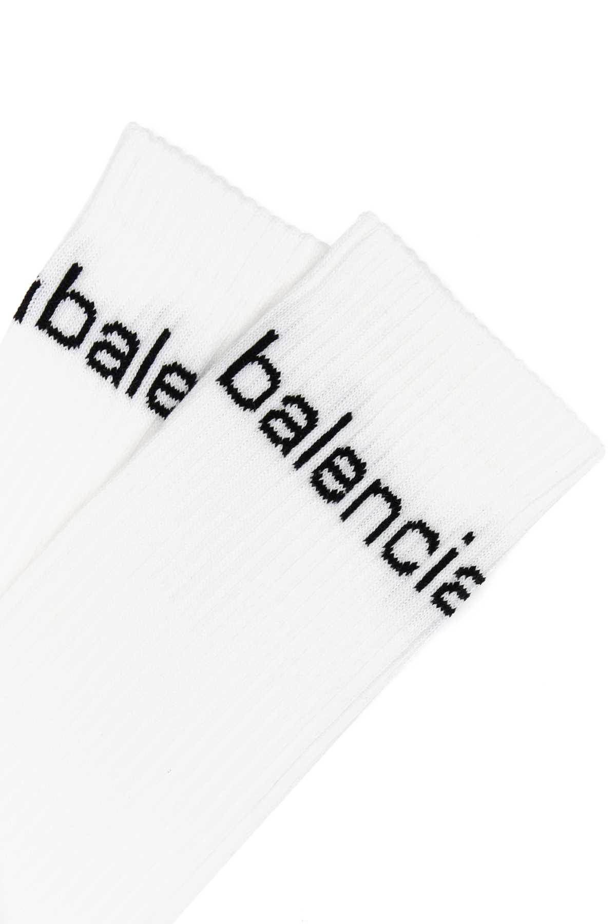 White stretch cotton blend socks 744751472B49060 (Balenciaga / アンダーウェア ) | Balenciaga (バレンシアガ)(2)
