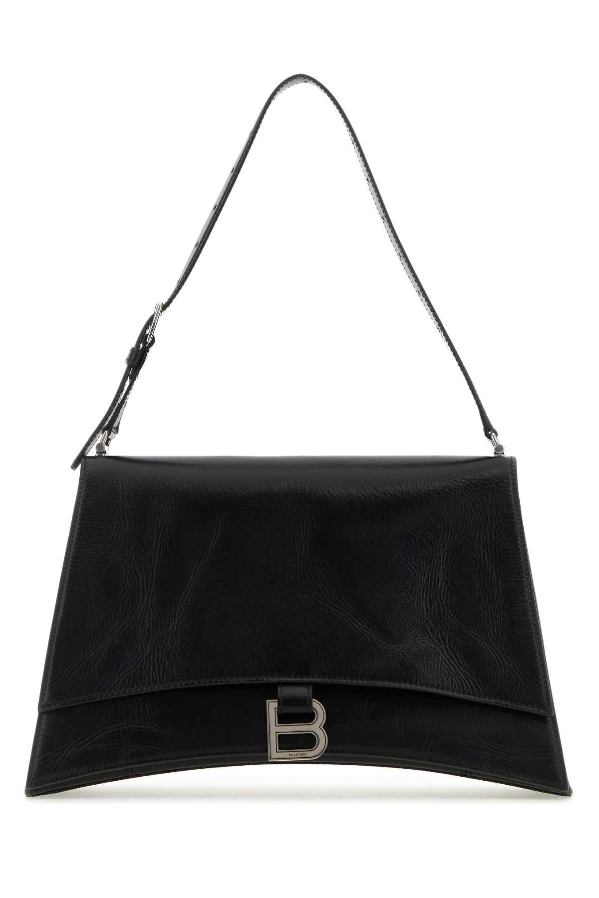 Black leather Crush M shoulder bag 7654662AAR21000 (Balenciaga / ハンドバッグ・ショルダーバッグ ) | Balenciaga (バレンシアガ)