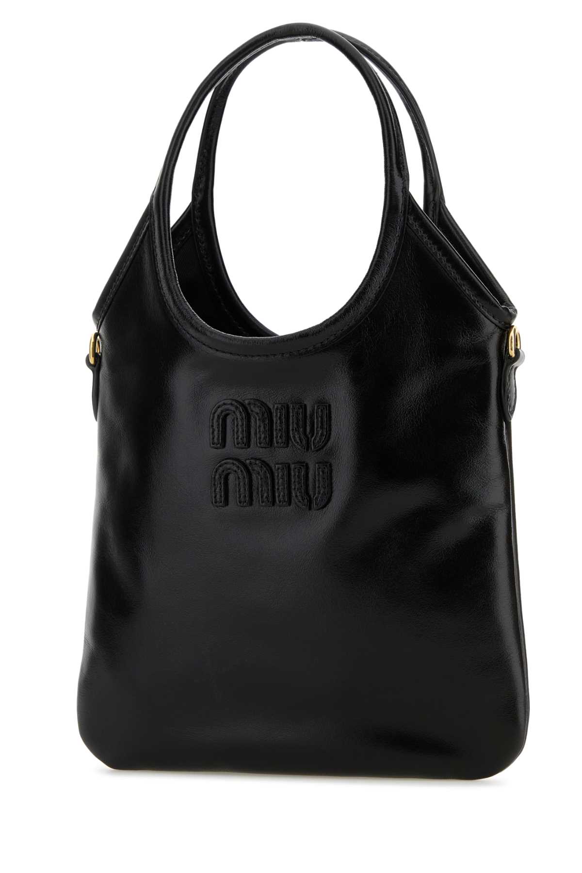Black leather IVY handbag 5BA281VOLI2IEOF0002 (MIU MIU / トートバッグ ) | MIU MIU (ミュウミュウ)(1)