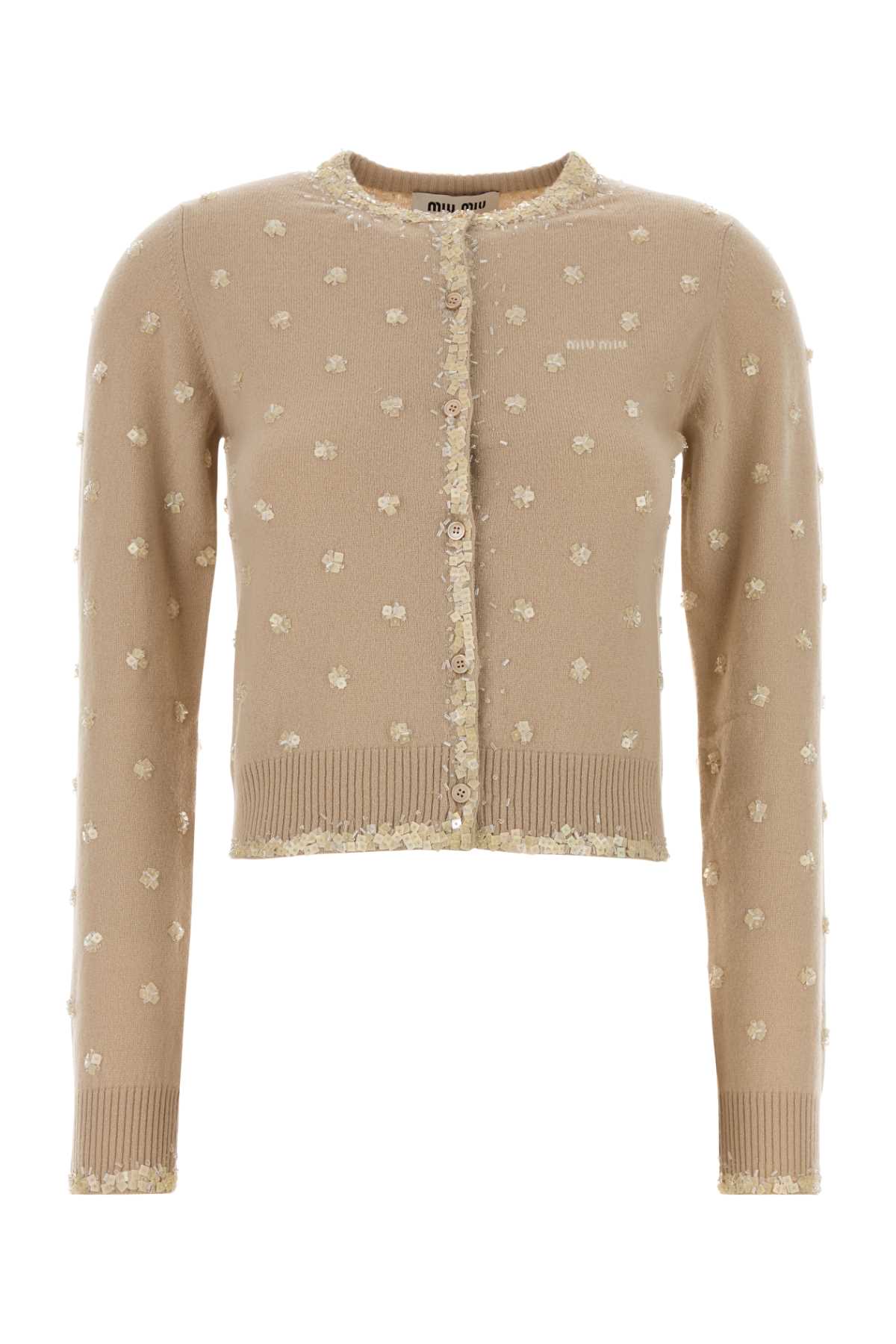 Skin pink cashmere cardigan MMF01CSOOO18YYF0627 (MIU MIU / ニット・セーター・カーディガン ) | MIU MIU (ミュウミュウ)