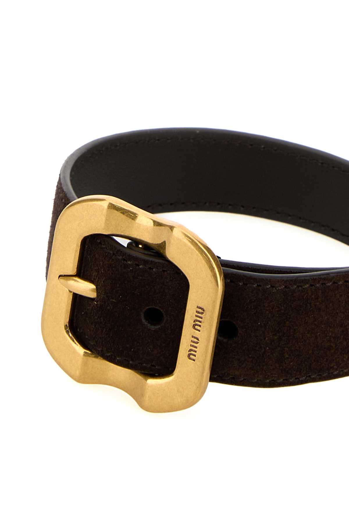 Dark brown suede bracelet 5IB6862CSSF0659 (MIU MIU / ベルト・サスペンダー ) | MIU MIU (ミュウミュウ)(2)