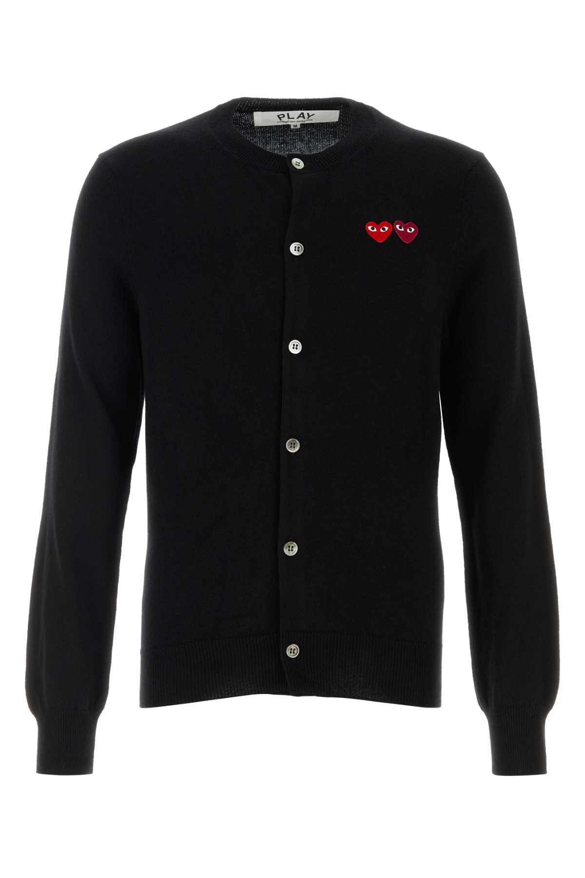 Black wool cardigan AXN057051BLACK (PLAY Comme Des Garçons / ニット・セーター・カーディガン ) | PLAY Comme Des Garçons (プレイ コムデギャルソン)