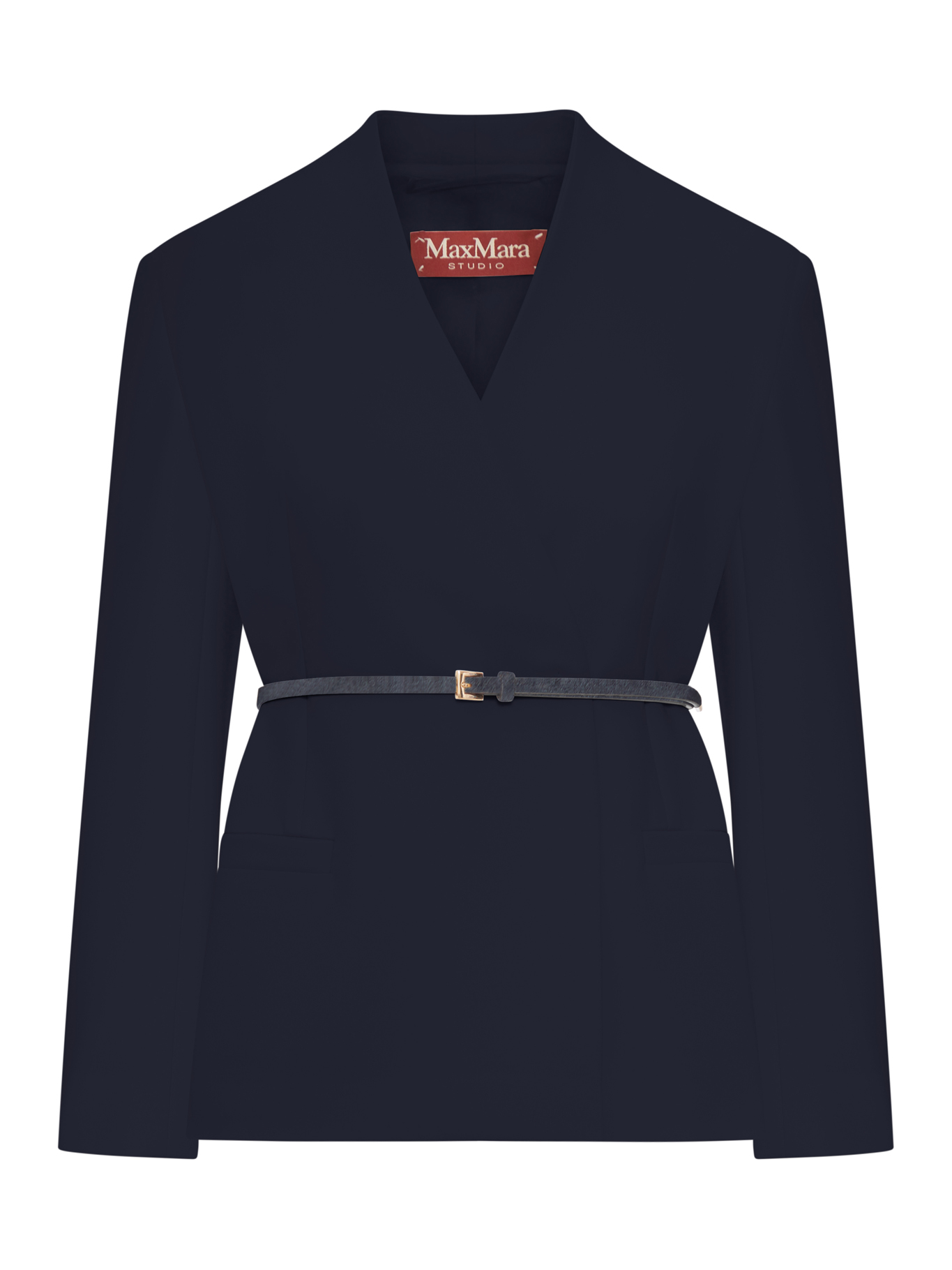 DOUBLE-BREASTED CADY JACKET WITH BELT 2616041035600005 (Max Mara Studio / ブレザー・ジャケット ) | Max Mara Studio (マックスマーラ ステュディオ)