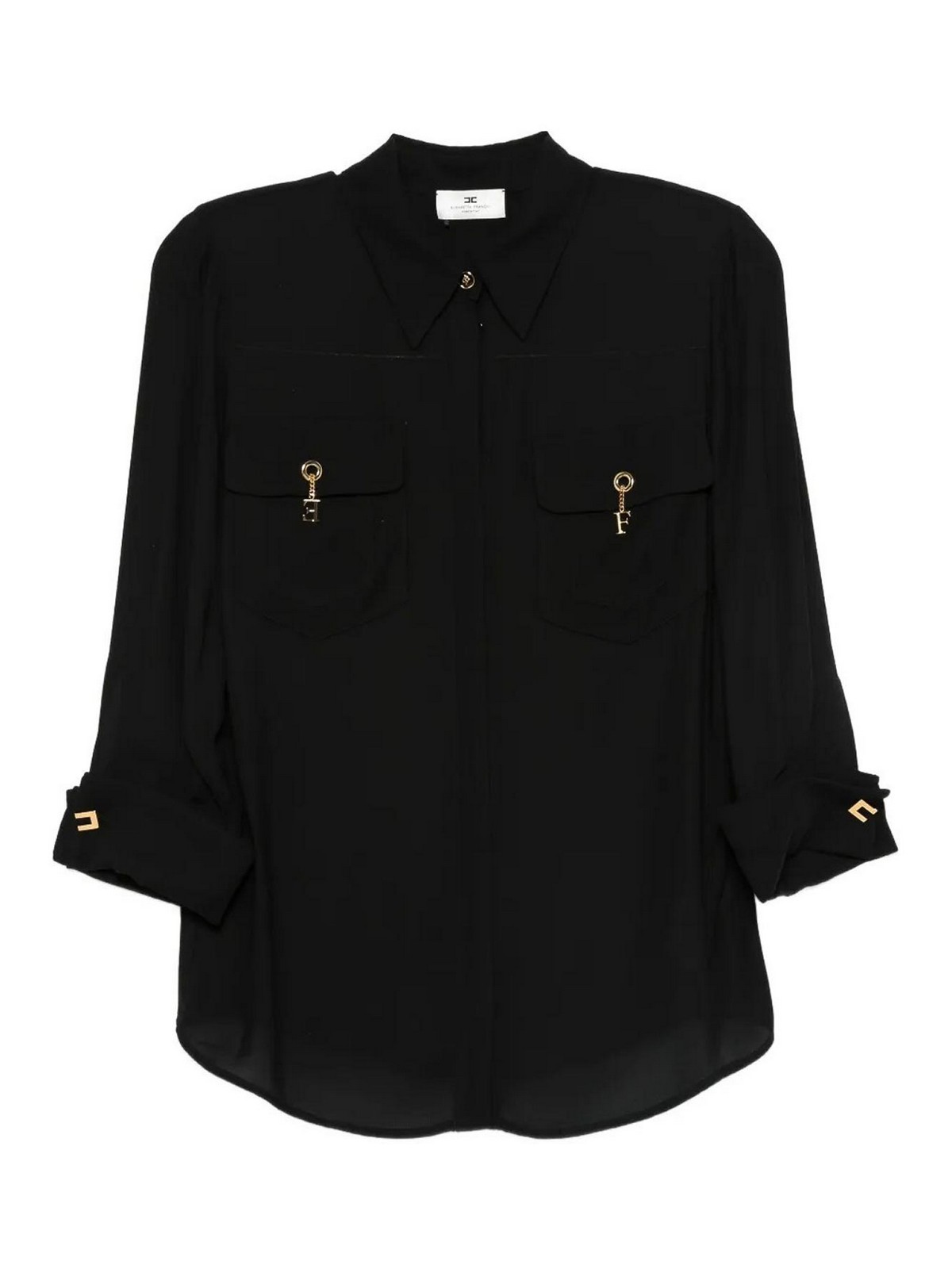 Black shirt CA12256E2110 (Elisabetta Franchi / シャツ・ブラウス ) | Elisabetta Franchi (エリザベッタ フランキ)