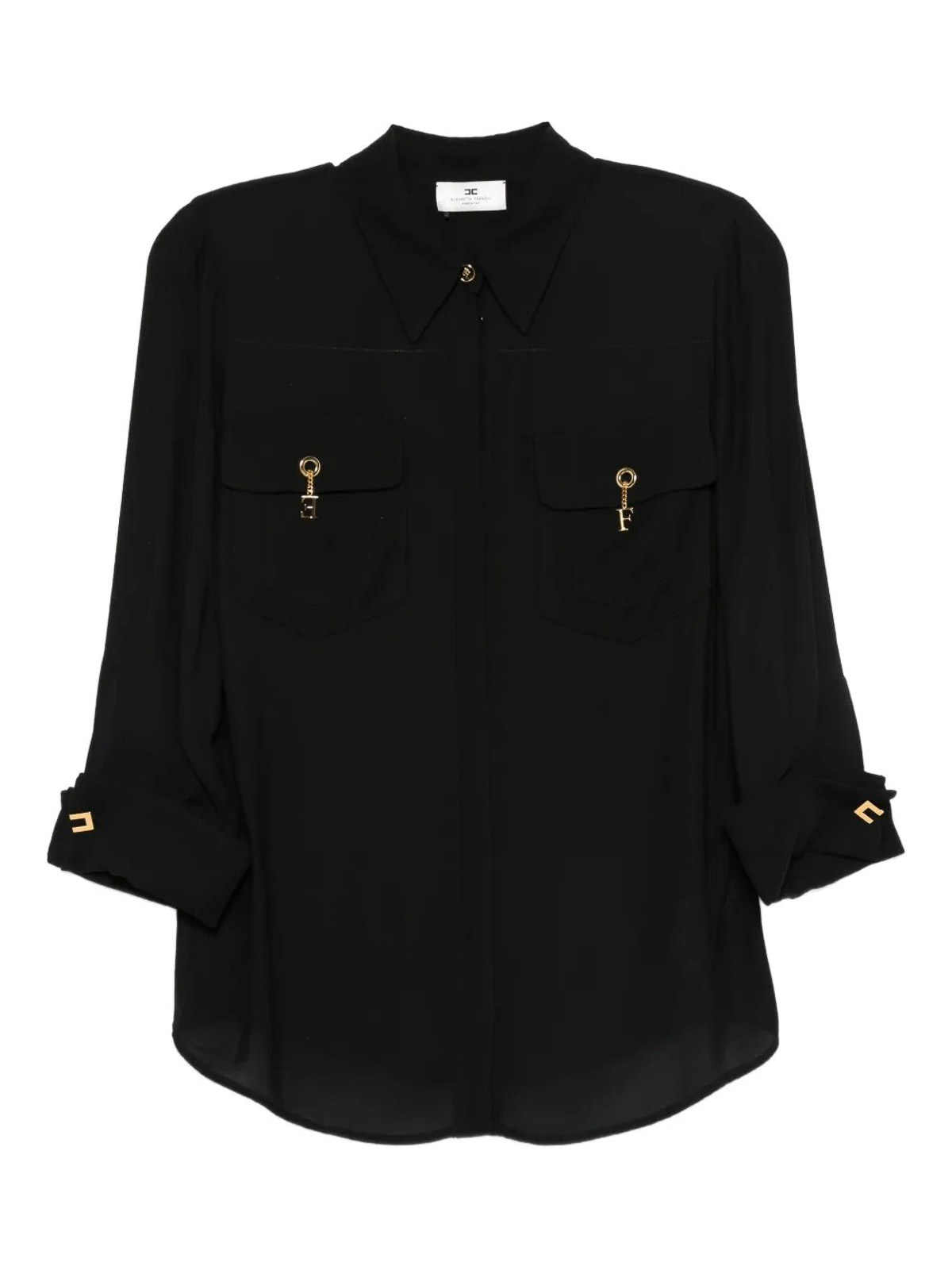 Black shirt CA12256E2110 (Elisabetta Franchi / シャツ・ブラウス ) | Elisabetta Franchi (エリザベッタ フランキ)(3)