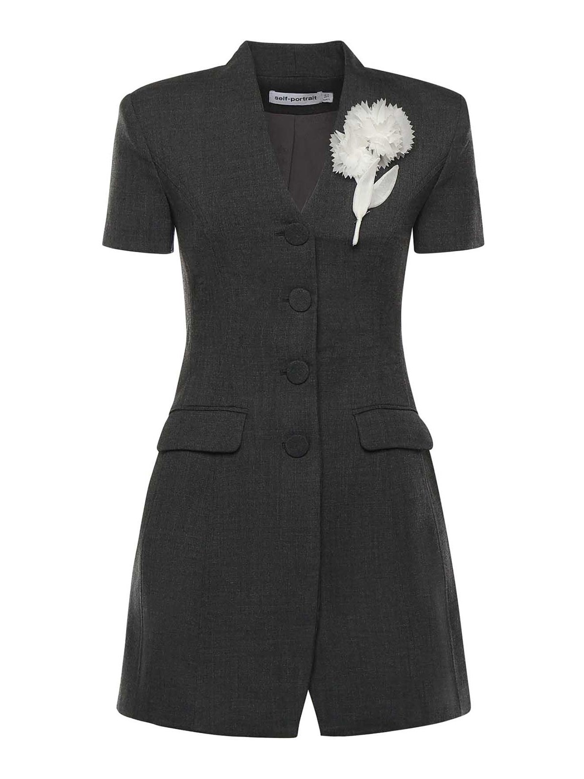 Mini Dress With Floral Detail RS26160SGR (self-portrait / ワンピース・ドレス・オールインワン ) | self-portrait (セルフ・ポートレイト)