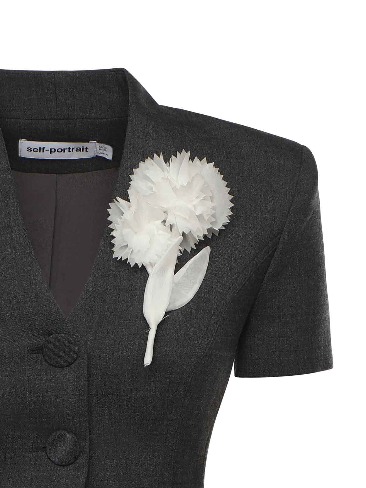 Mini Dress With Floral Detail RS26160SGR (self-portrait / ワンピース・ドレス・オールインワン ) | self-portrait (セルフ・ポートレイト)(1)