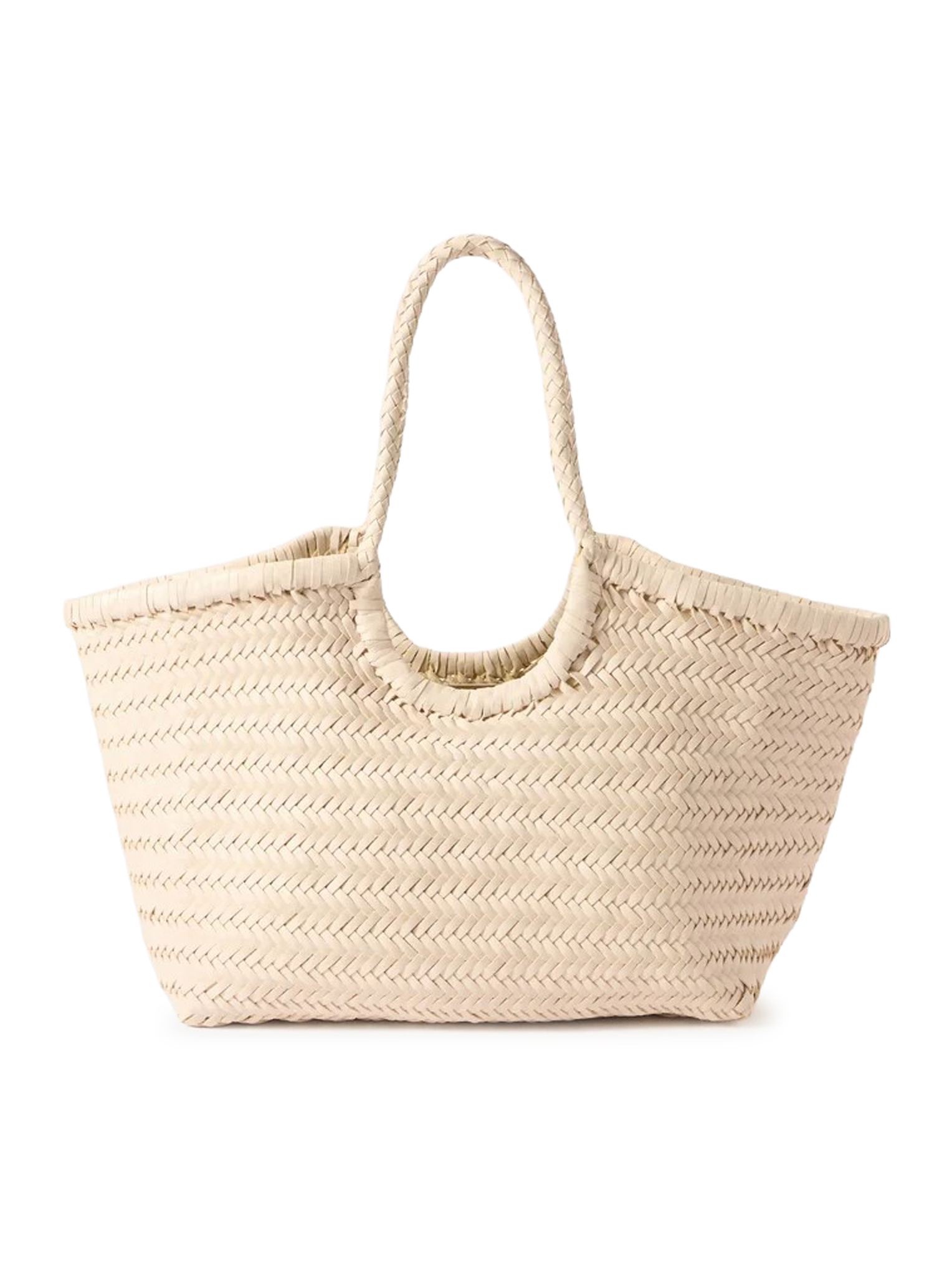 NANTUCKET BIG TOTE BAG IN WOVEN LEATHER SAND DGS68822SAND (dragon DIFFUSION / トートバッグ ) | dragon DIFFUSION (ドラゴンディフュージョン)