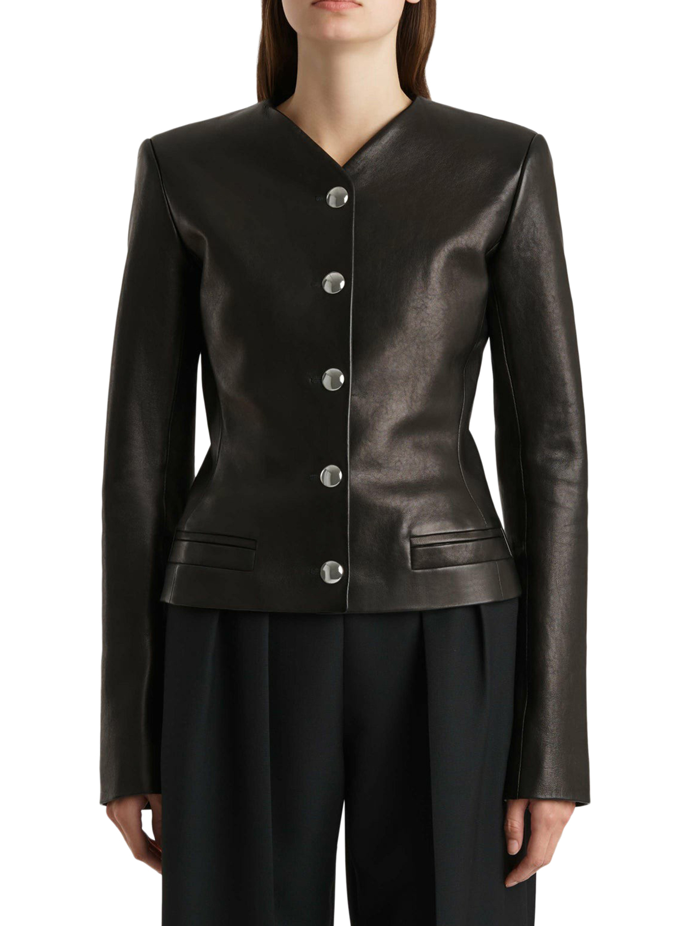 NARA LEATHER PEPLUS JACKET 6215729200 (KHAITE / レザー&ファージャケット・コート ) | KHAITE (ケイト)(2)