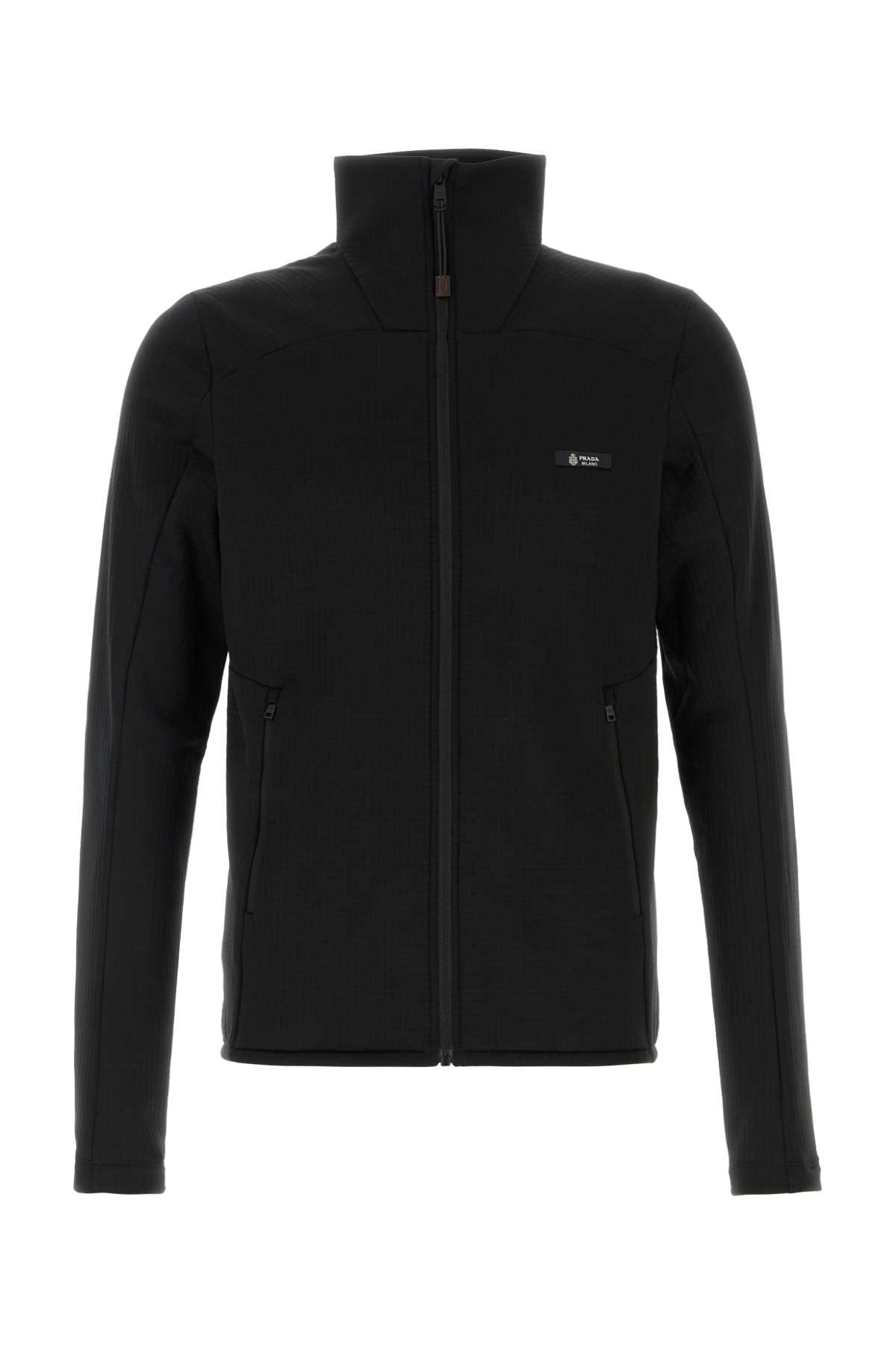 Black stretch pile sweatshirt UJL85CSOOO18VMF0002 (Prada / カジュアルジャケット ) | Prada (プラダ)