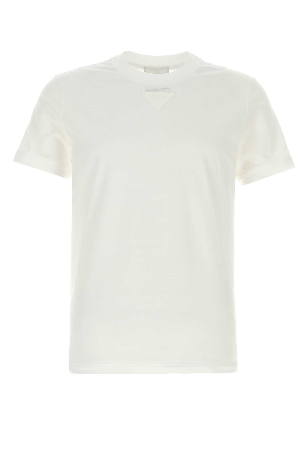 White cotton t-shirt UJN979SOOO11CDF0009 (Prada / Tシャツ・カットソー ) | Prada (プラダ)