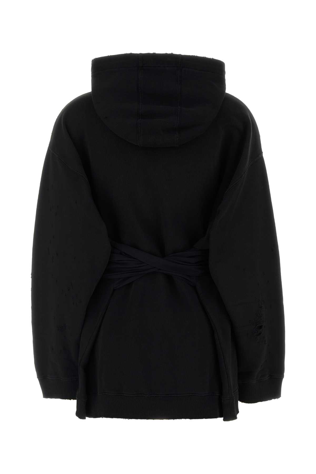 Black cotton mini sweatshirt dress S52DA0083M25025900 (MM6 Maison Margiela / ワンピース・ドレス・オールインワン ) | MM6 Maison Margiela (エムエムシックス)(1)
