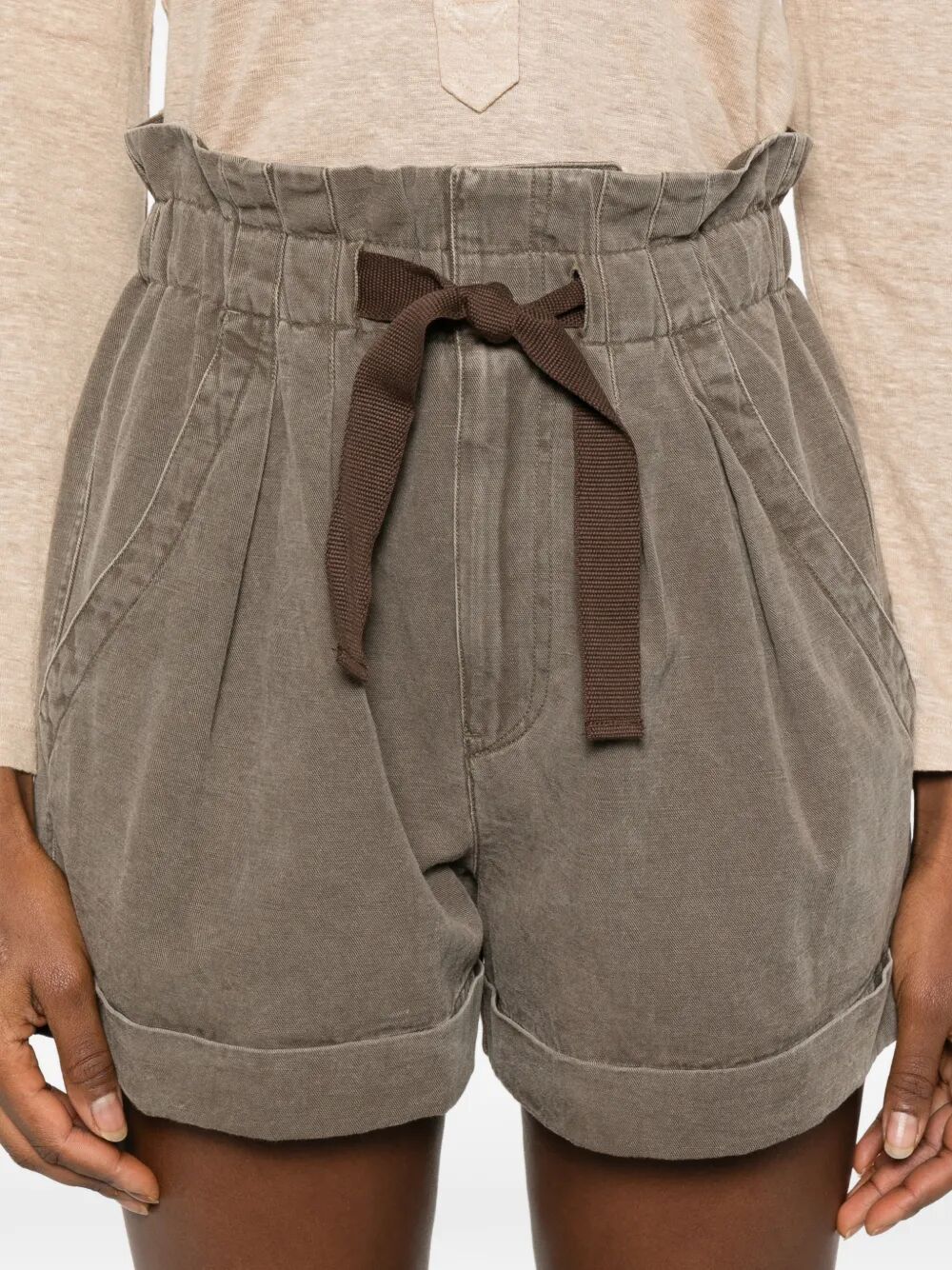 NIRMA COTTON AND LINEN CANVAS SHORTS SH0256FAD1G04E50DZ (Isabel Marant Étoile / ショートパンツ ) | Isabel Marant Étoile (イザベル マラン エトワール)(4)