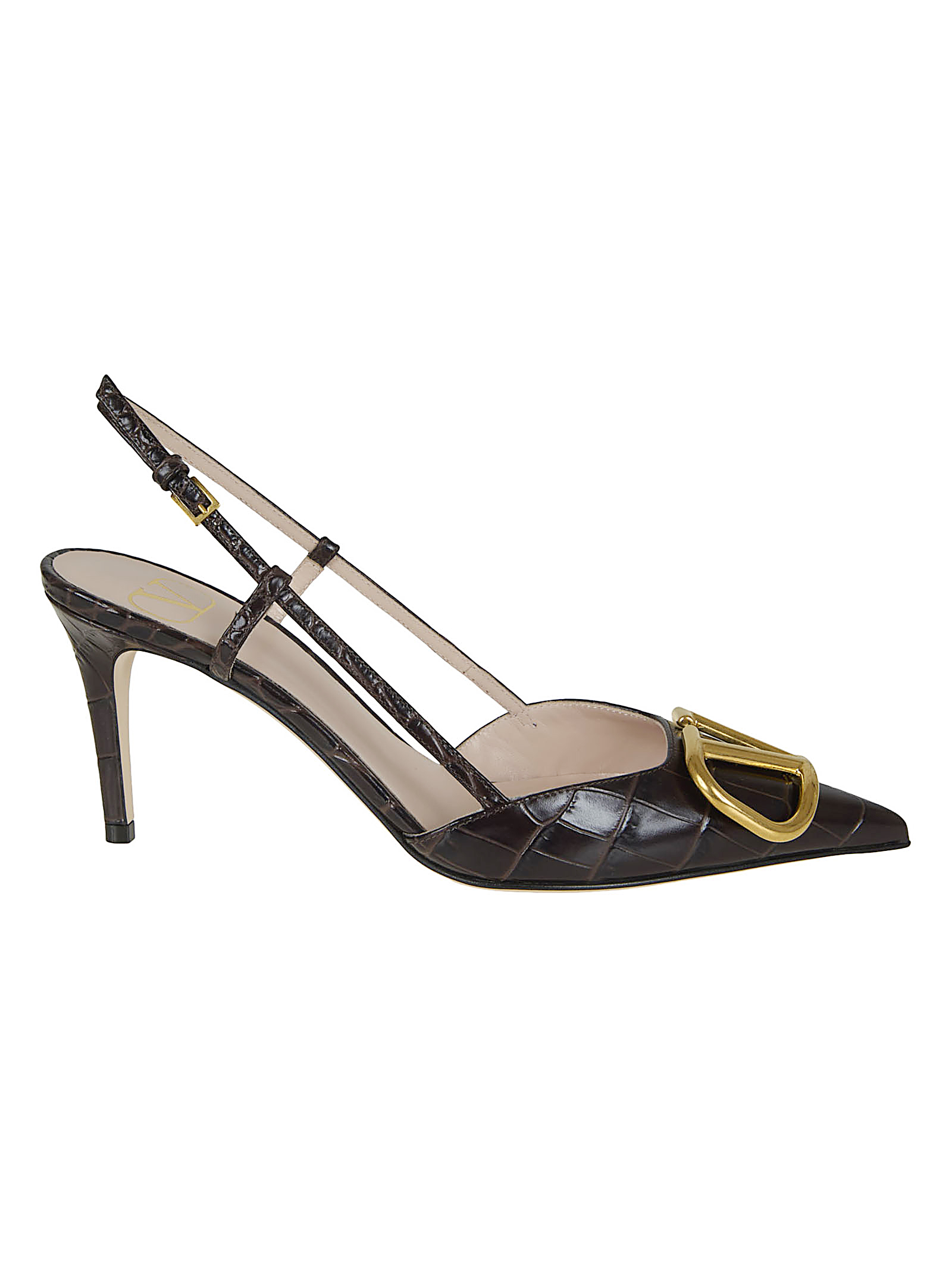 SLING BACK | VLOGO SIGNATURE | T. 80 | VITELLO ST. COCCO/A. BRASS LOGO WS0R01LURREL (Valentino Garavani / パンプス・ハイヒール ) | Valentino Garavani (ヴァレンティノ)