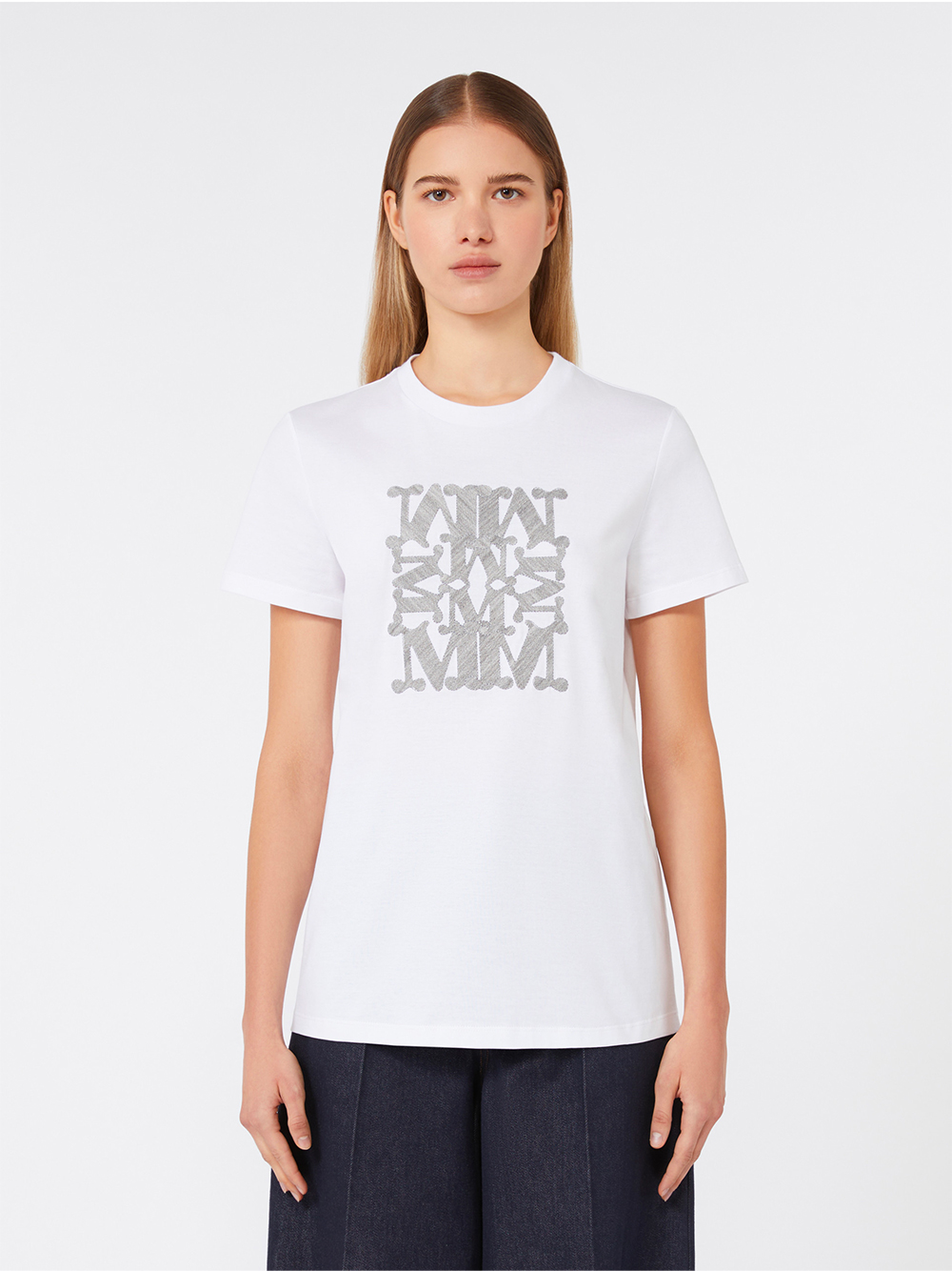 COTTON T-SHIRT WITH EMBROIDERY BRAVO005 (Max Mara / Tシャツ・カットソー ) | Max Mara (マックスマーラ)(1)