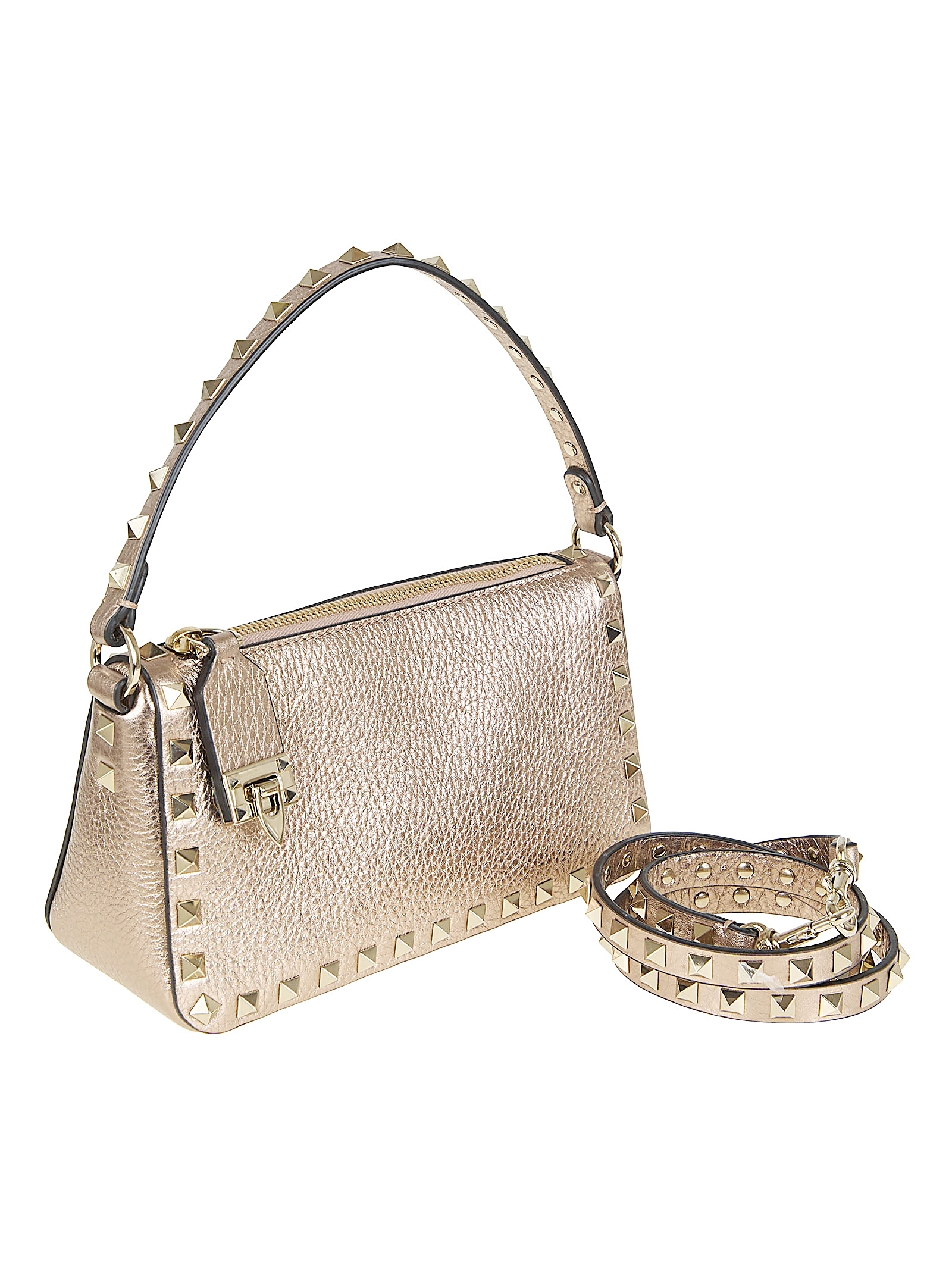 SMALL SHOULDER BAG | ROCKSTUD | VIT.ST.ALCE LAMINATO UNLINED/PLAT.STUDS WB0J47FQEGF9 (Valentino Garavani / ハンドバッグ・ショルダーバッグ ) | Valentino Garavani (ヴァレンティノ)(1)