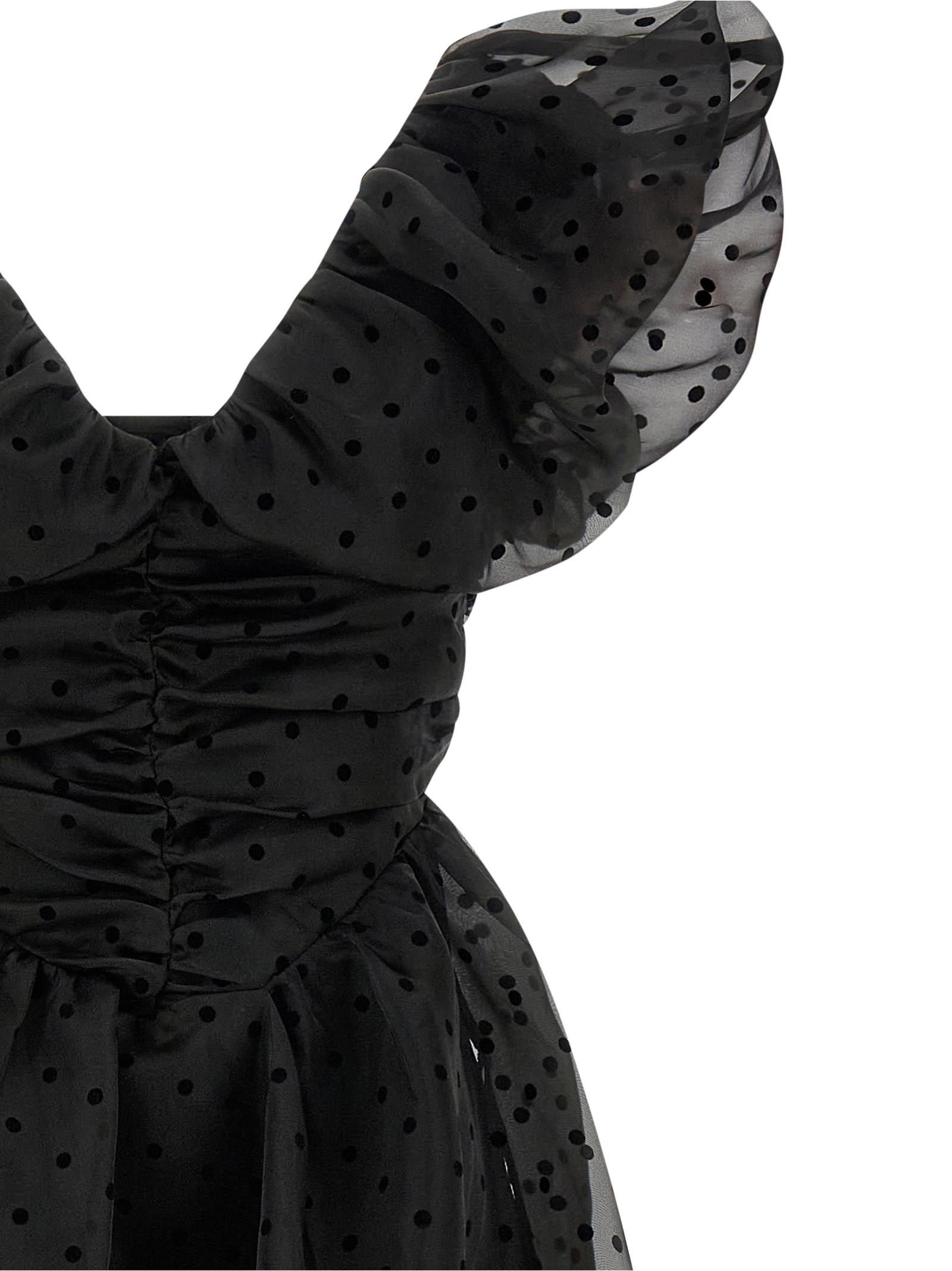 'Black Organza Ruched' dress A1030107099 (GANNI / ワンピース・ドレス・オールインワン ) | GANNI (ガニー)(2)
