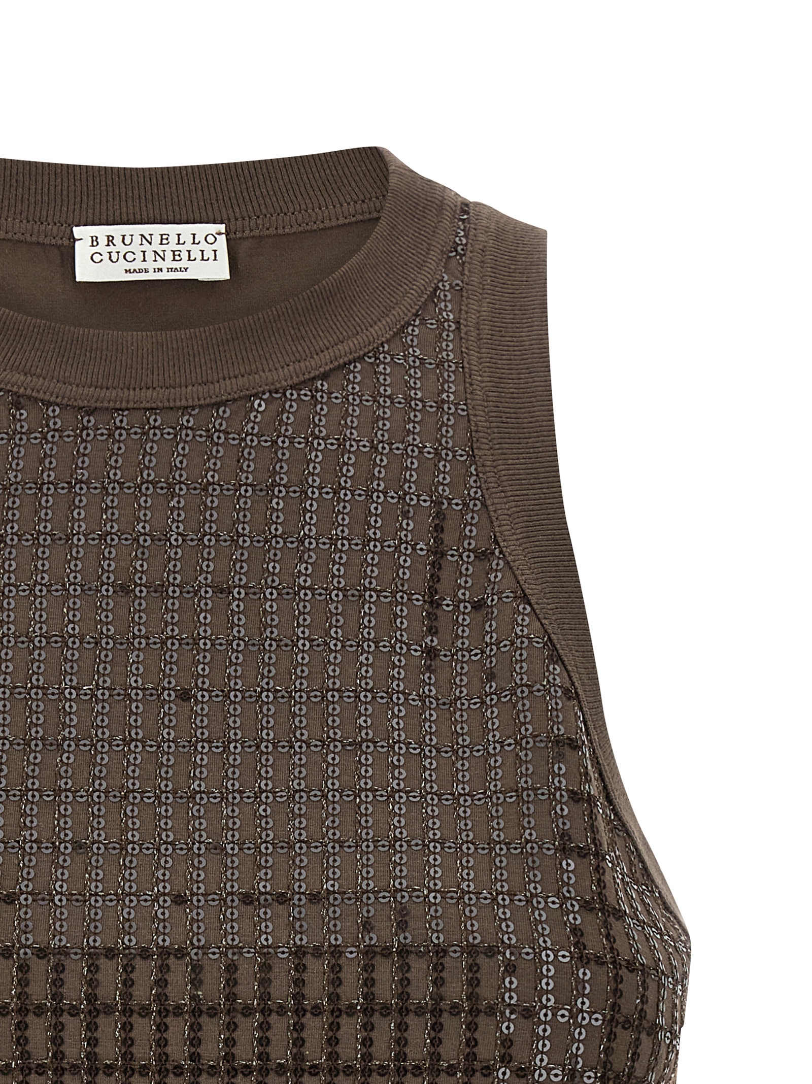'Dazzling Check Embroidery' top M0T18HK500C8589 (Brunello Cucinelli / タンクトップ・キャミソール ) | Brunello Cucinelli (ブルネロ・クチネリ)(2)
