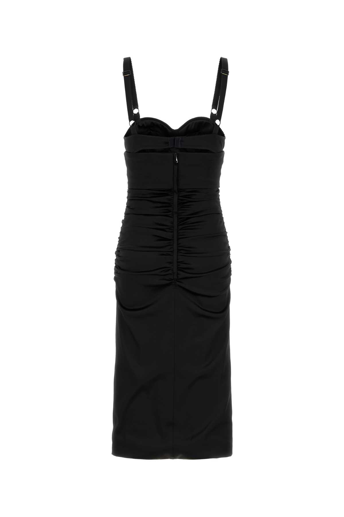 Black stretch satin dress F6TUZTFURADN0000 (Dolce & Gabbana / ワンピース・ドレス・オールインワン ) | Dolce & Gabbana (ドルチェガッバーナ)(1)