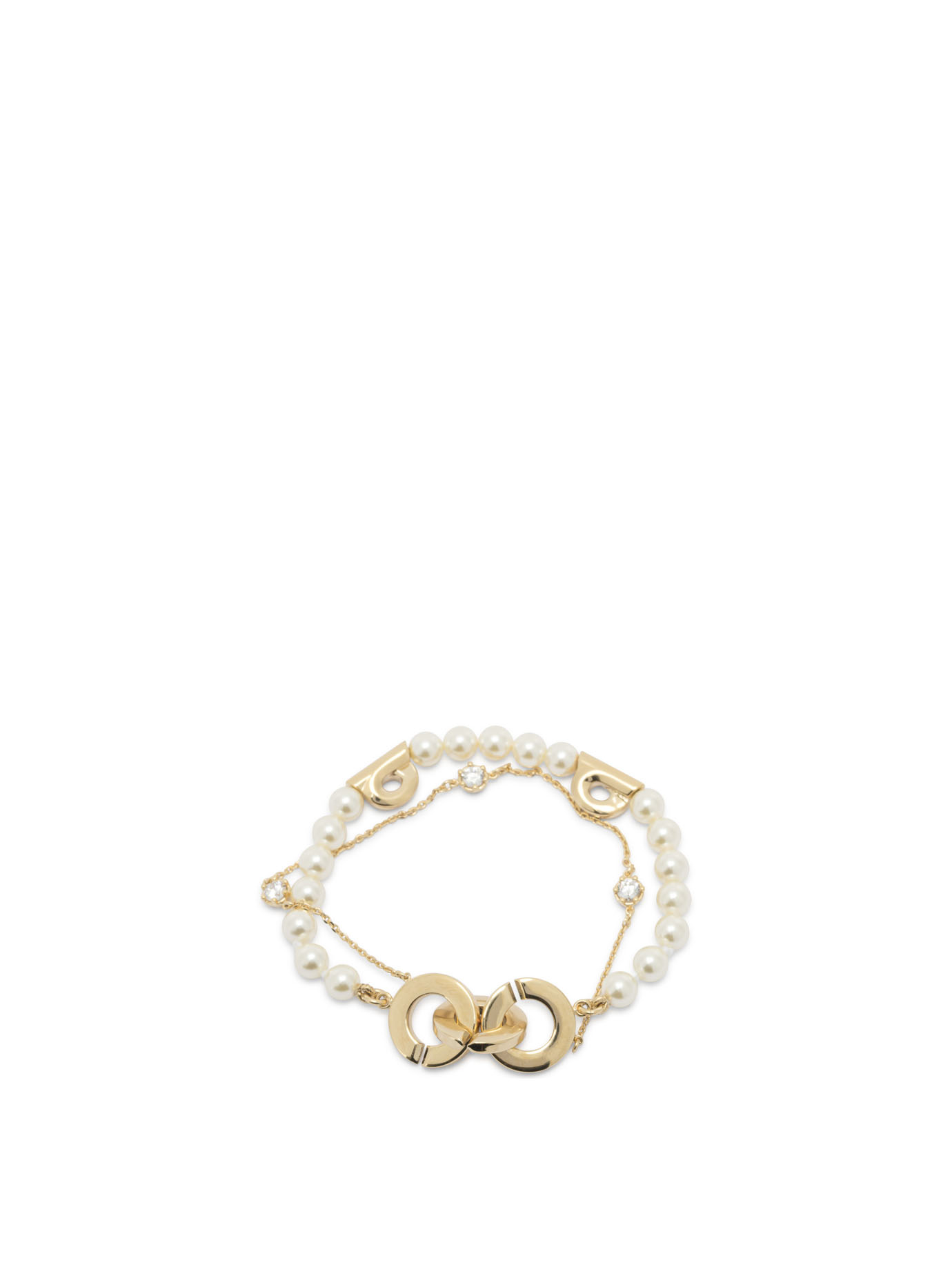 Double strand bracelet with pearls 0790681 (FERRAGAMO / ブレスレット ) | FERRAGAMO (フェラガモ)