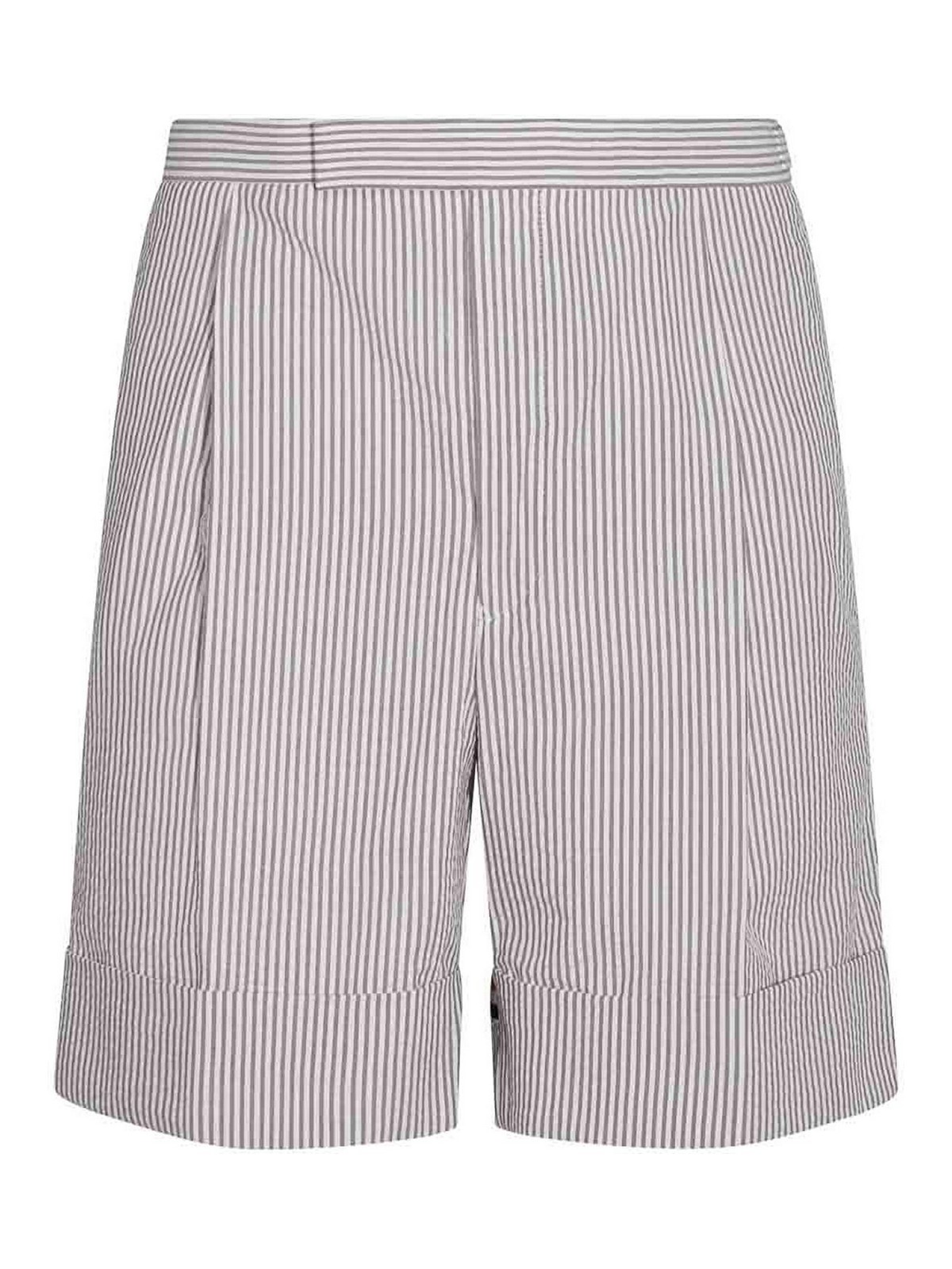 Grey and white cotton shorts MTC176E00572035 (Thom Browne / ショートパンツ ) | Thom Browne (トム・ブラウン)