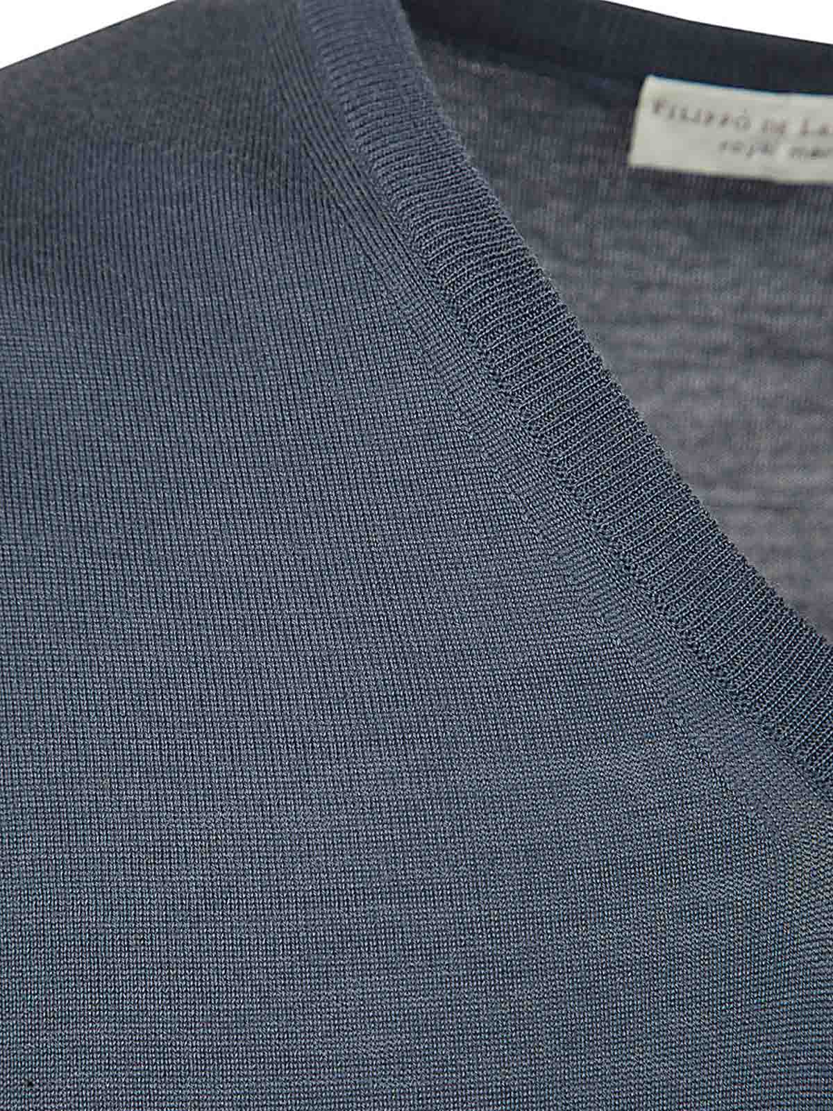 Royal merino long sleeves v neck sweater CV1MLRM16R890 (FILIPPO DE LAURENTIIS / ニット・セーター・カーディガン ) | FILIPPO DE LAURENTIIS (フィリッポ デ ローレンティス)(2)