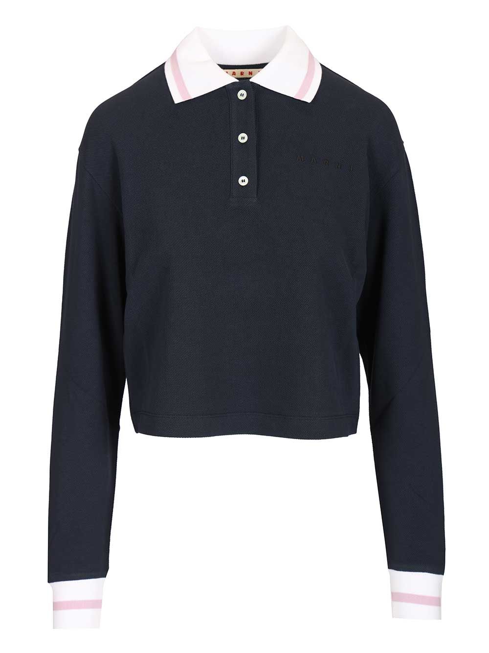 Long-sleeved cotton piqué polo shirt THJE0388LSUTC59900B99 (Marni / ポロシャツ ) | Marni (マルニ)