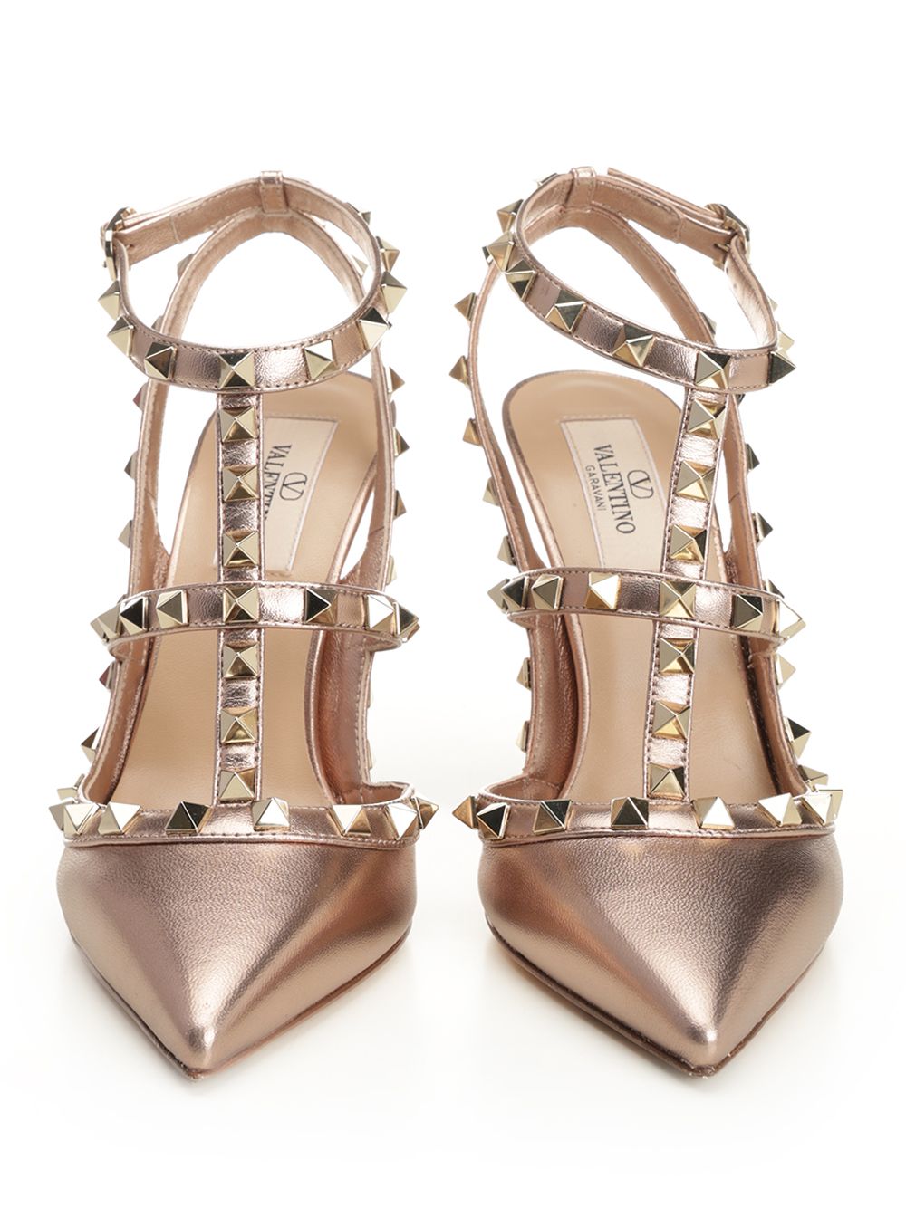 ANKLE STRAP | ROCKSTUD | T. 100 | NAPPA LAMINATA/PLATINUM STUDS 8W2S0393QKHGF9 (Valentino Garavani / パンプス・ハイヒール ) | Valentino Garavani (ヴァレンティノ)(4)