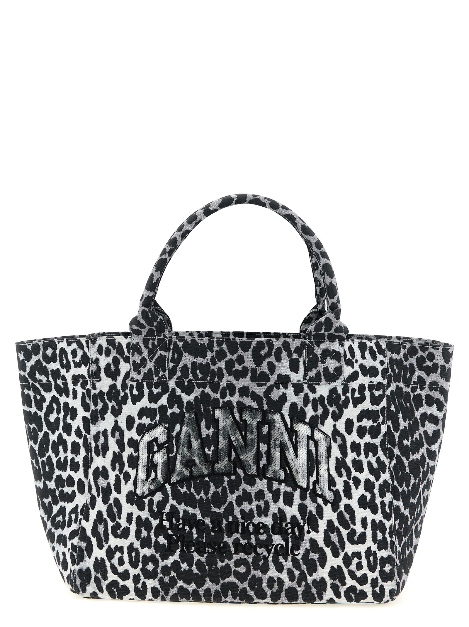 'Leopard Medium Tote' shopping bag B2110040018 (GANNI / トートバッグ ) | GANNI (ガニー)