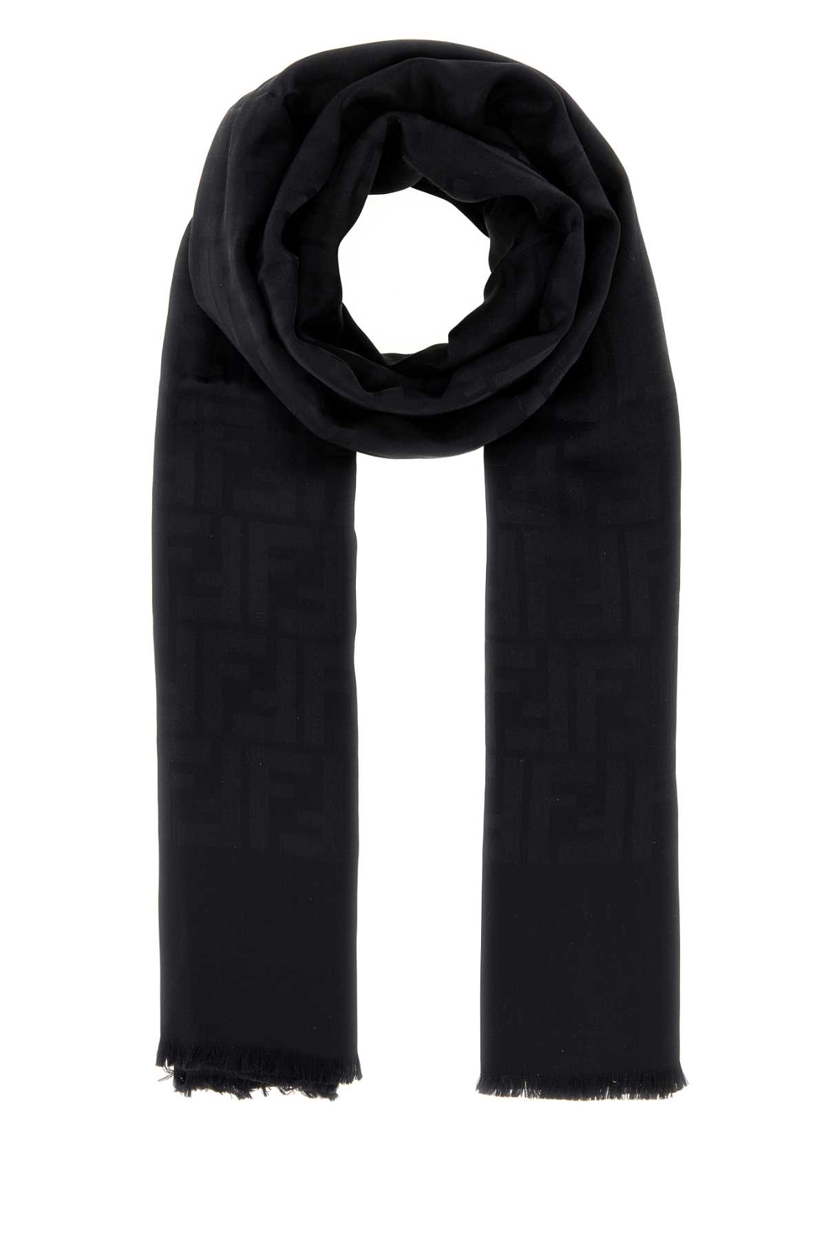 Black silk scarf FXT185ANBEF0QA1 (FENDI / スカーフ・マフラー ) | FENDI (フェンディ)