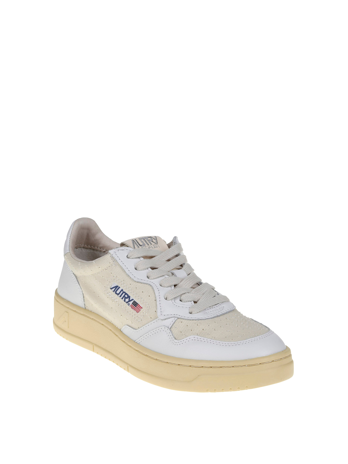 Leather sneakers with canvas insert and logo AULWLC01 (AUTRY / スニーカー ) | AUTRY (オートリー)(1)