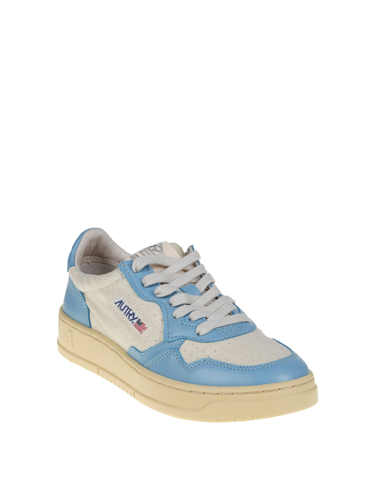 Leather sneakers with canvas insert and logo AULWLC03 (AUTRY / スニーカー ) | AUTRY (オートリー)(1)