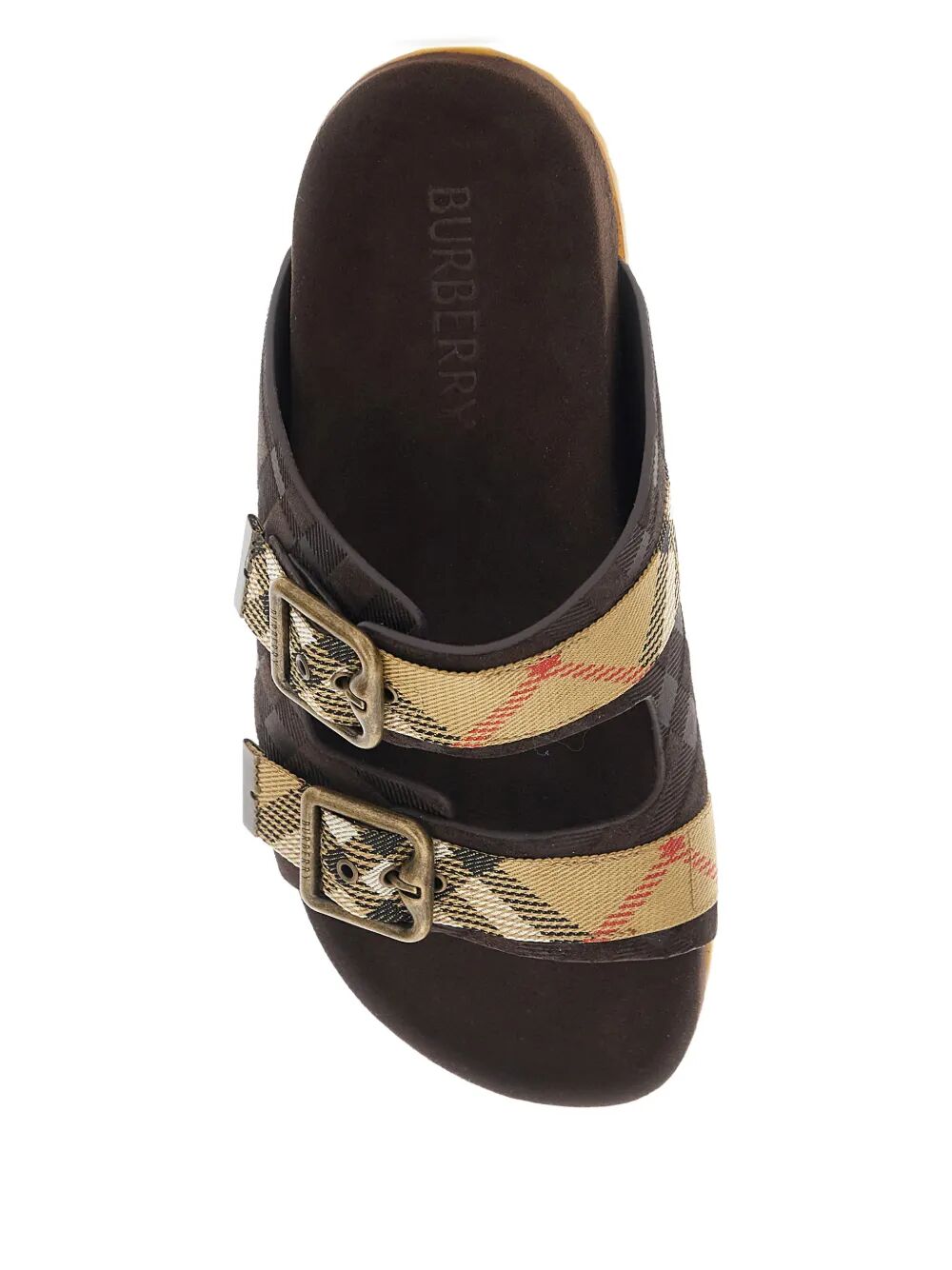 SUEDE FLAT SANDALS WITH CHECKED STRAPS 8118613C1170 (Burberry / サンダル ) | Burberry (バーバリー)(1)